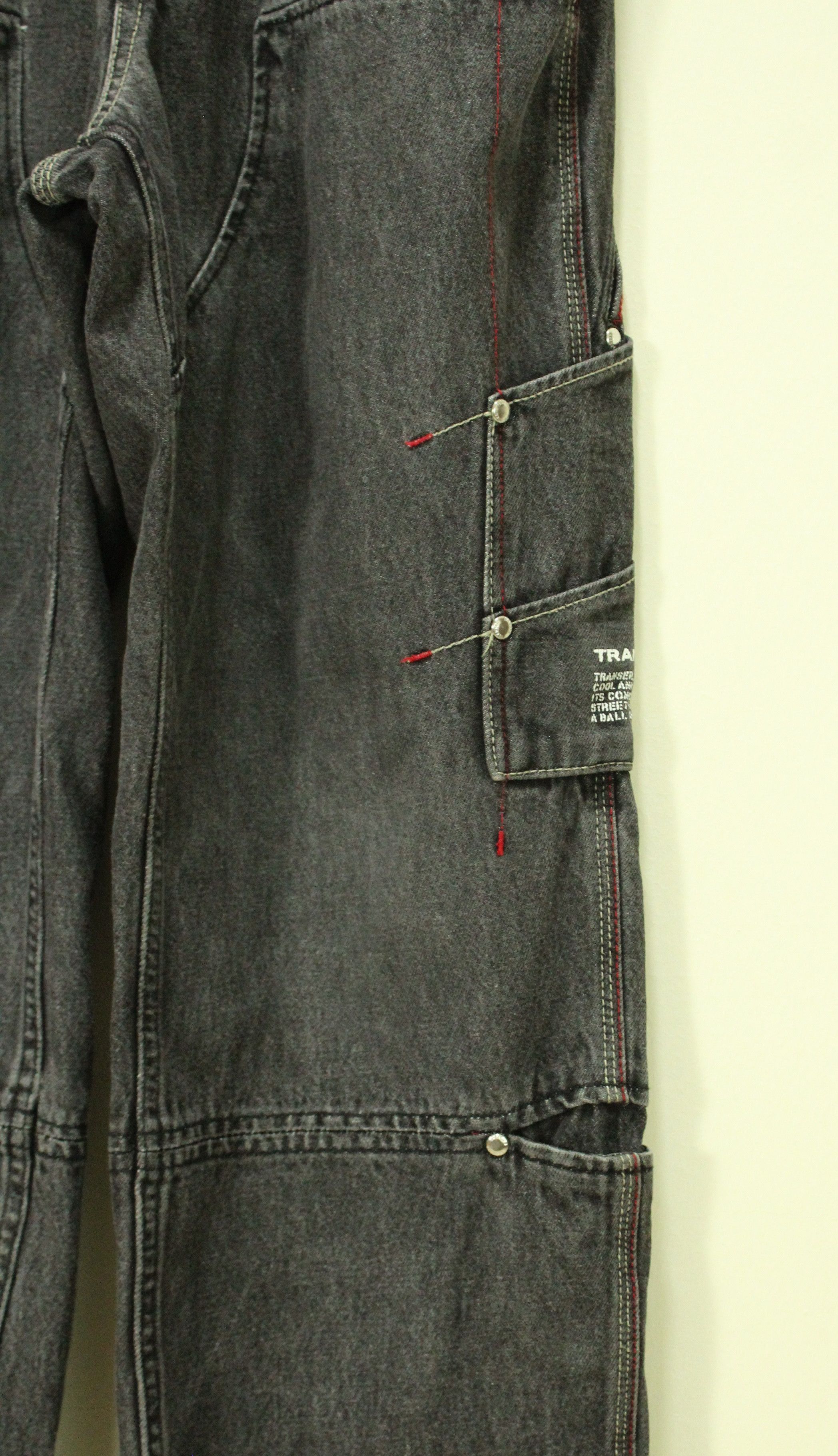 JNCO × Japanese Brand TRANSER Pants Denim Utility Multipockets Patchwork Denim Size US 26 / EU 42 - 5 Thumbnail