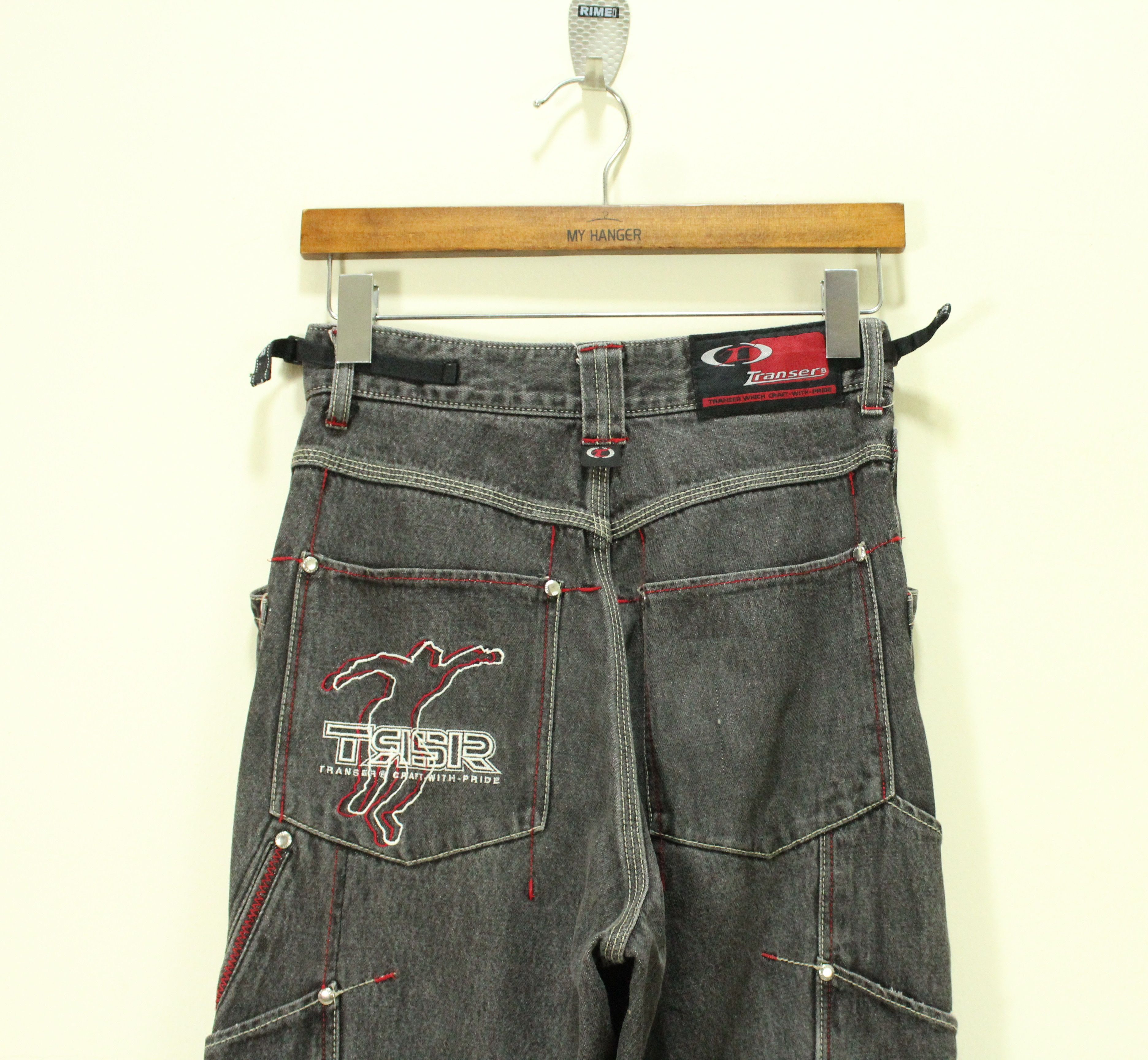 JNCO × Japanese Brand TRANSER Pants Denim Utility Multipockets Patchwork Denim Size US 26 / EU 42 - 10 Thumbnail