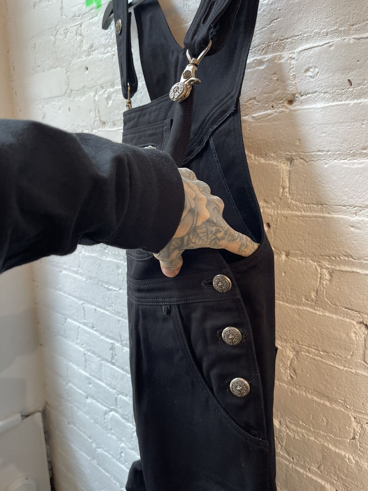 Chrome Hearts Chrome Hearts DENIM JEANS OVERALLS SZ M Black Size US 32 / EU 48 - 7 Thumbnail