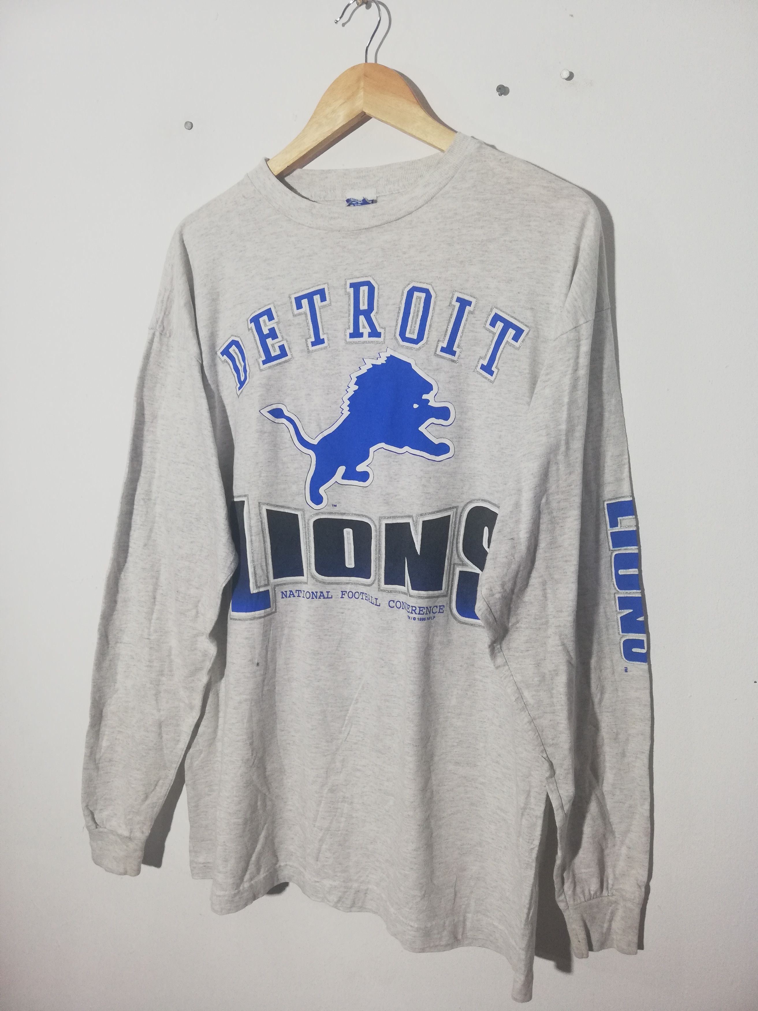 NFL × Vintage Vintage 90's Deroit Lions Long Sleeve Size US XL / EU 56 / 4 - 1 Thumbnail