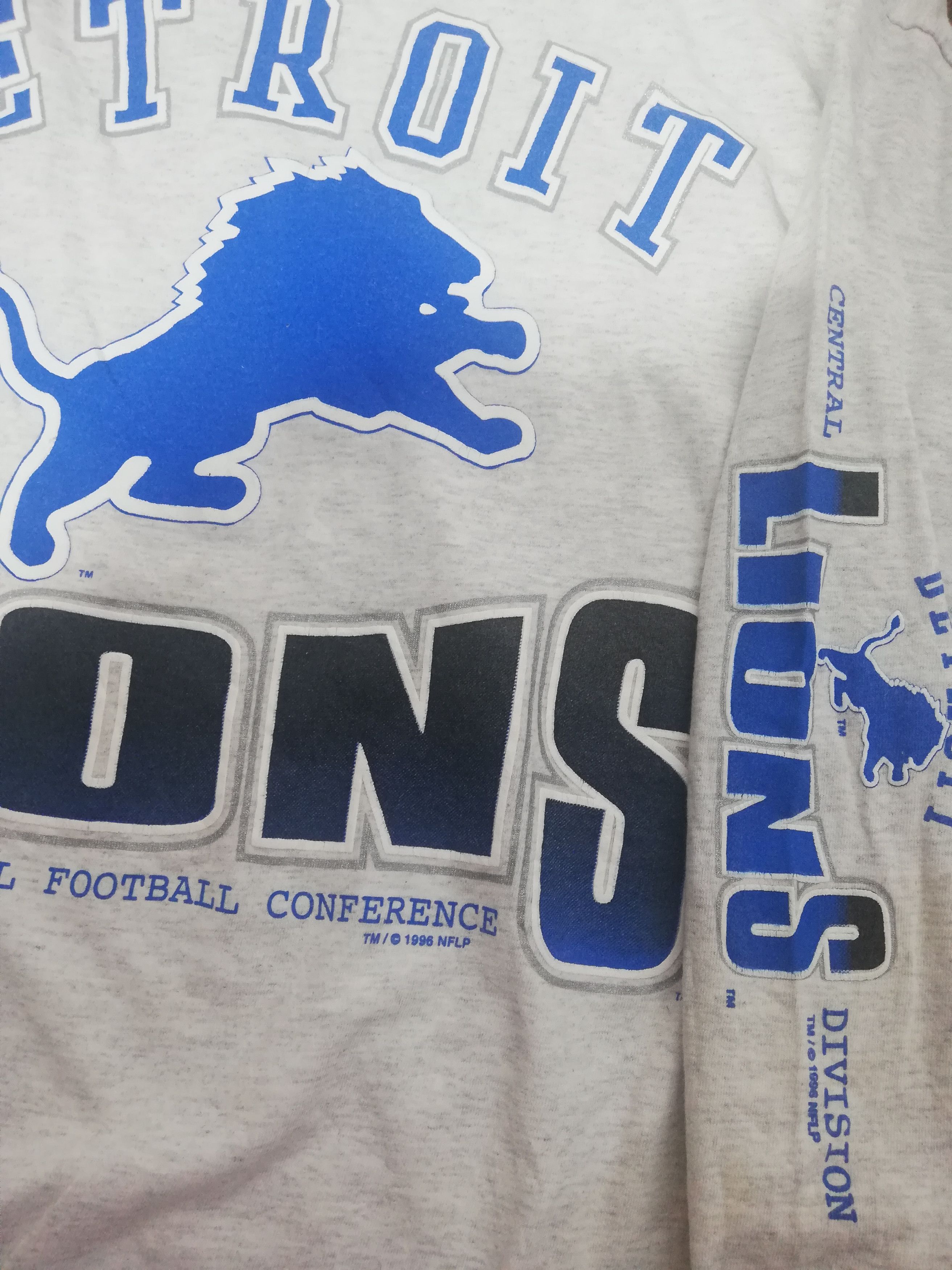 NFL × Vintage Vintage 90's Deroit Lions Long Sleeve Size US XL / EU 56 / 4 - 4 Thumbnail