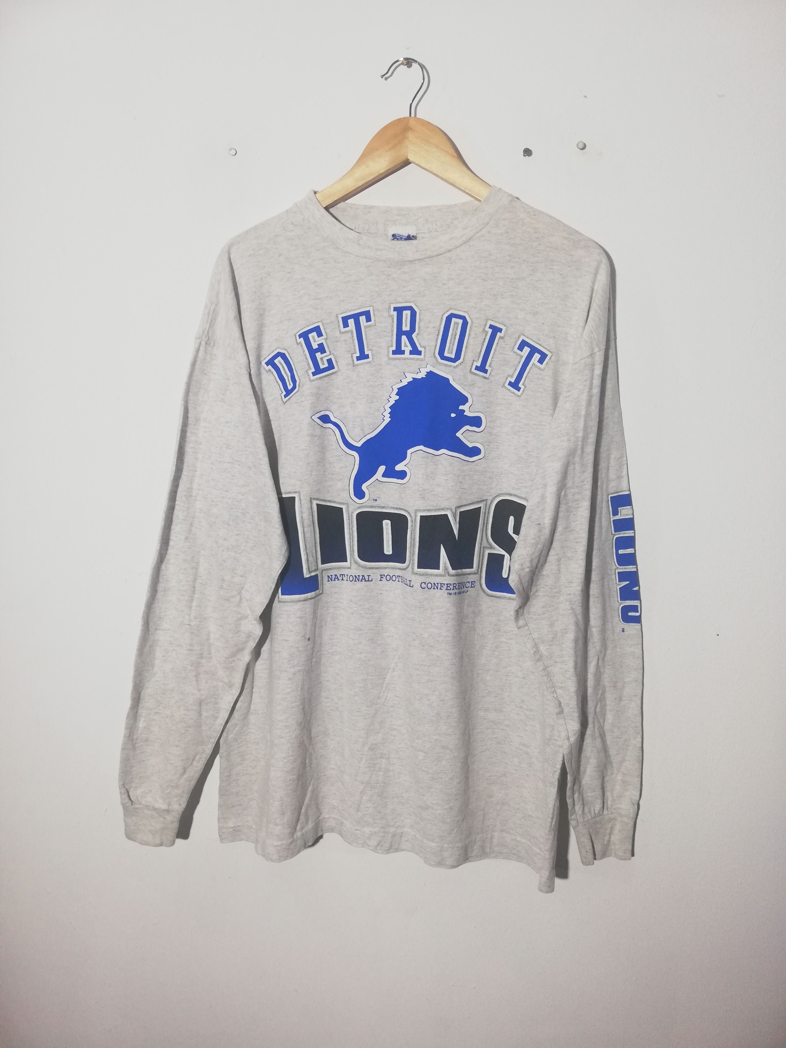 NFL × Vintage Vintage 90's Deroit Lions Long Sleeve Size US XL / EU 56 / 4 - 3 Thumbnail
