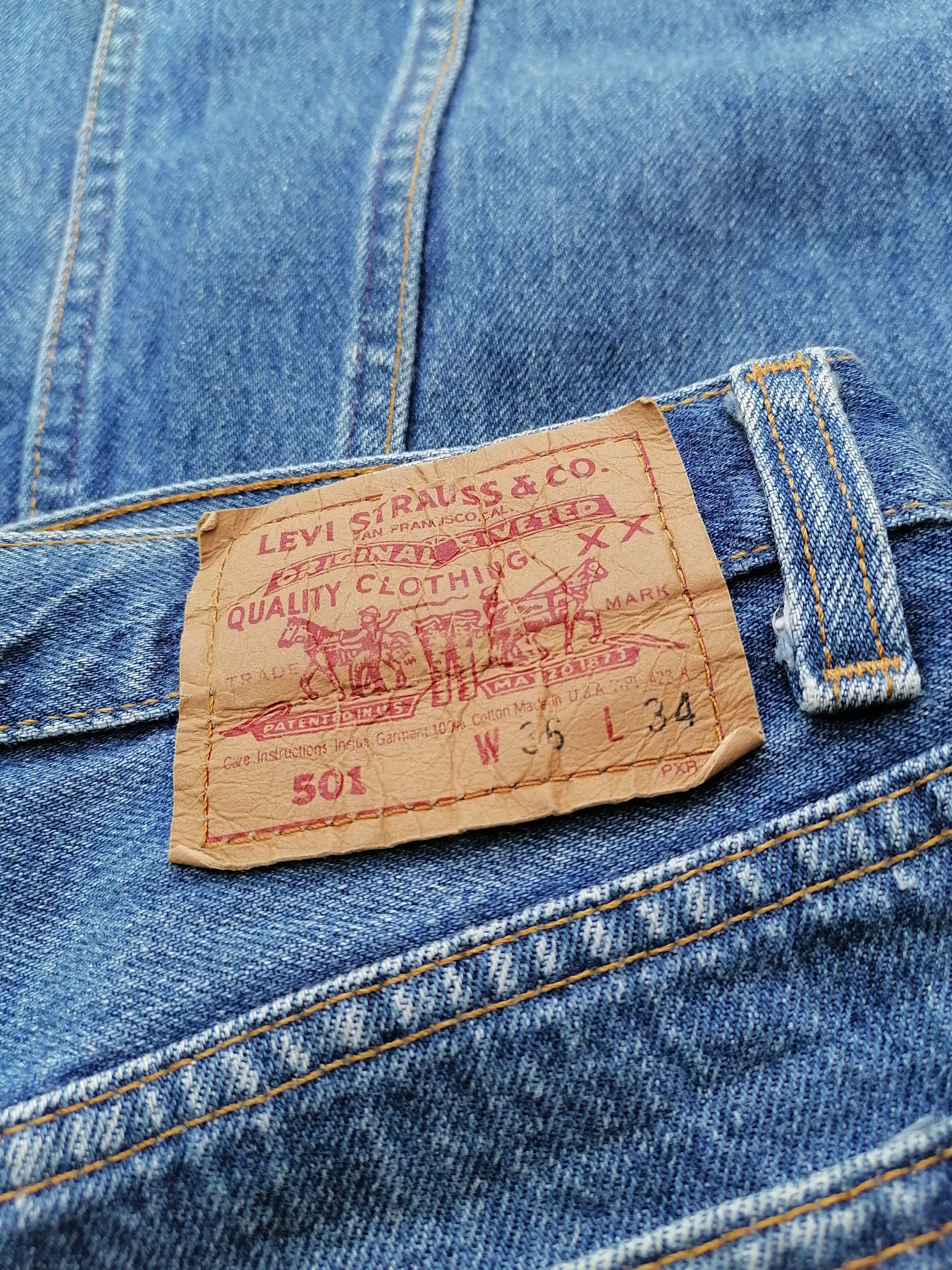 Levi's × Levi's Vintage Clothing Levi's Strauss 501 RARE Fly Button Denim Jeans Size US 34 / EU 50 - 9 Thumbnail