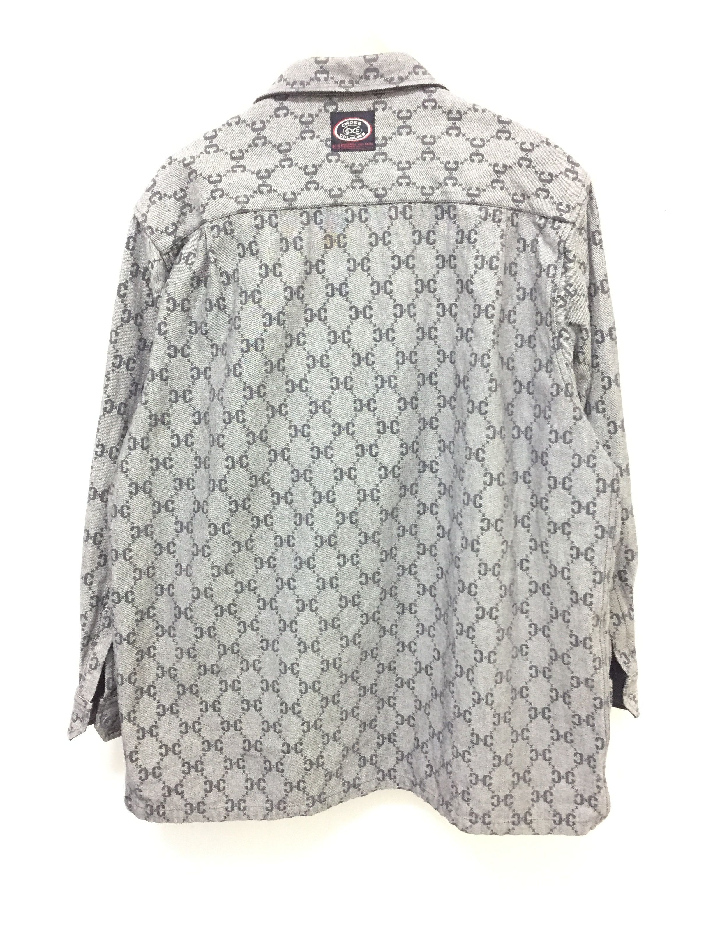 Cross Colours Vtg Cross Colours CC Gucci Monogram Logo Denim button up Size US XXL / EU 58 / 5 - 11 Thumbnail