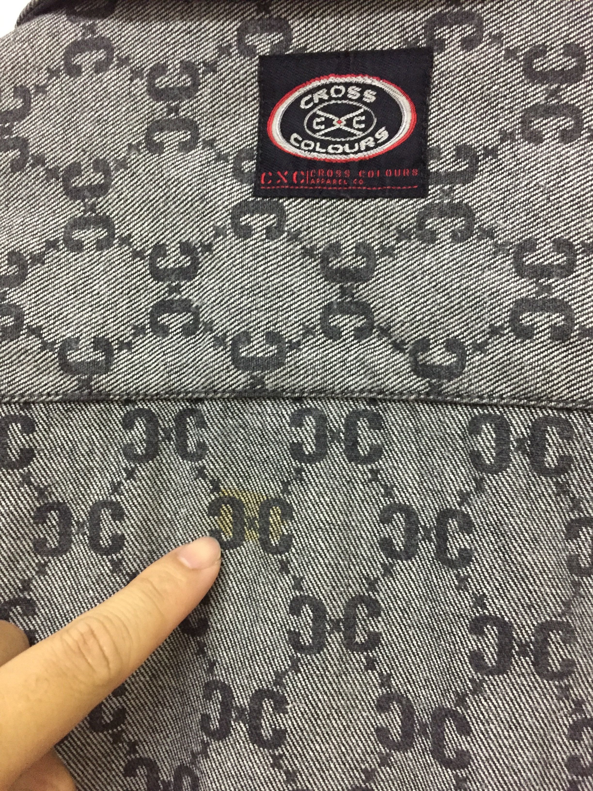 Cross Colours Vtg Cross Colours CC Gucci Monogram Logo Denim button up Size US XXL / EU 58 / 5 - 13 Thumbnail