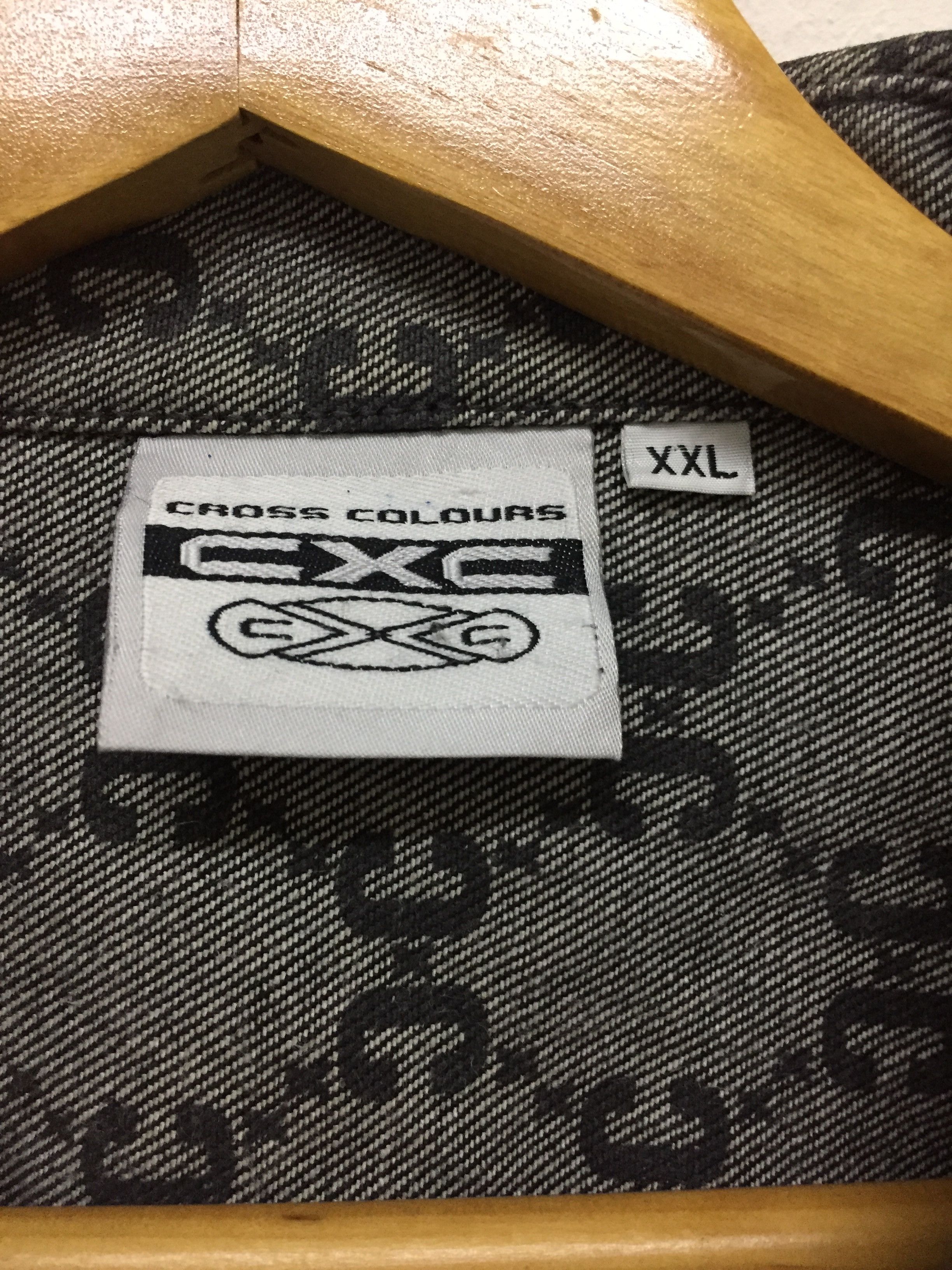 Cross Colours Vtg Cross Colours CC Gucci Monogram Logo Denim button up Size US XXL / EU 58 / 5 - 14 Thumbnail