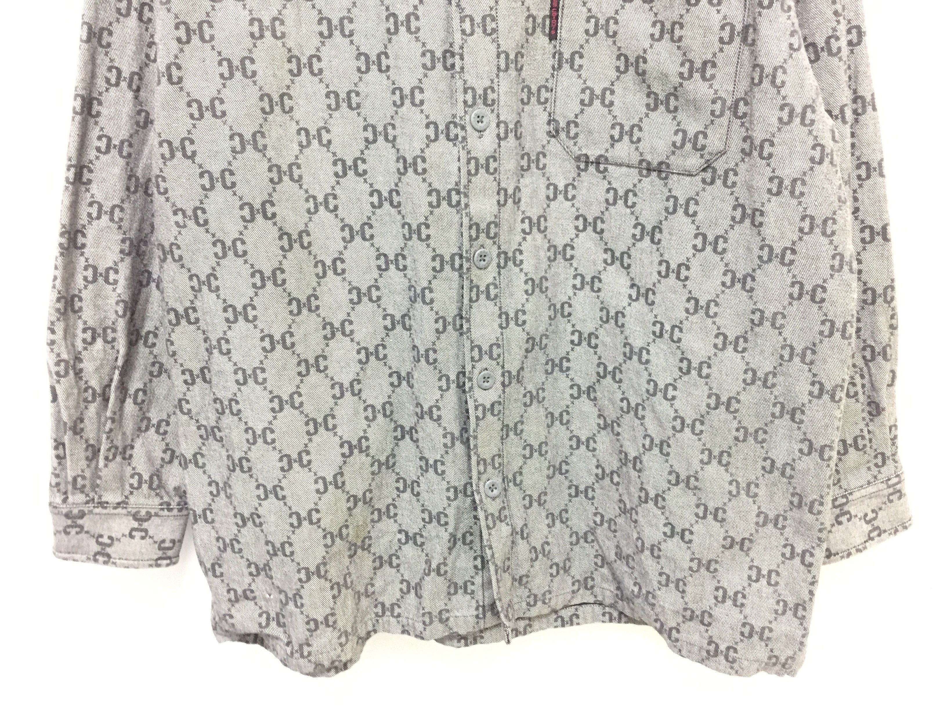 Cross Colours Vtg Cross Colours CC Gucci Monogram Logo Denim button up Size US XXL / EU 58 / 5 - 5 Thumbnail