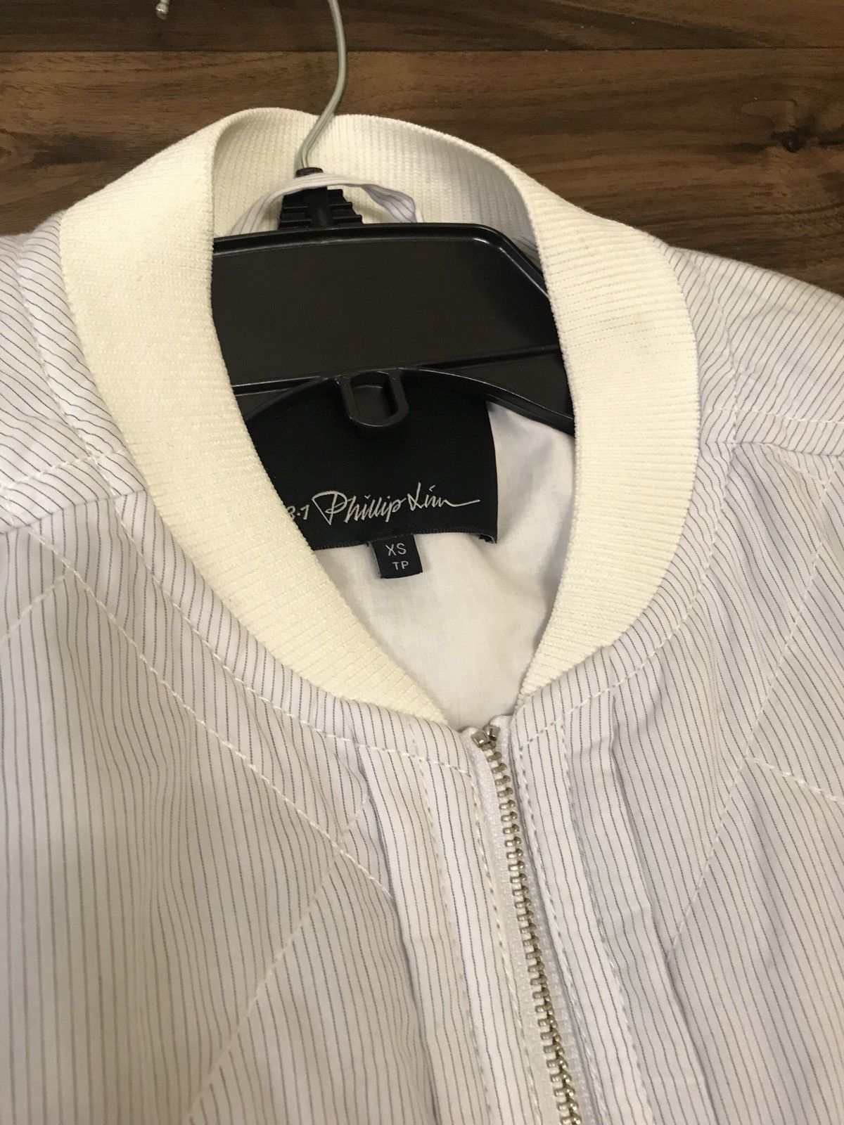 3.1 Phillip Lim Light Pin Stripe Contrast Sleeve Jacket Size US XS / EU 42 / 0 - 7 Thumbnail