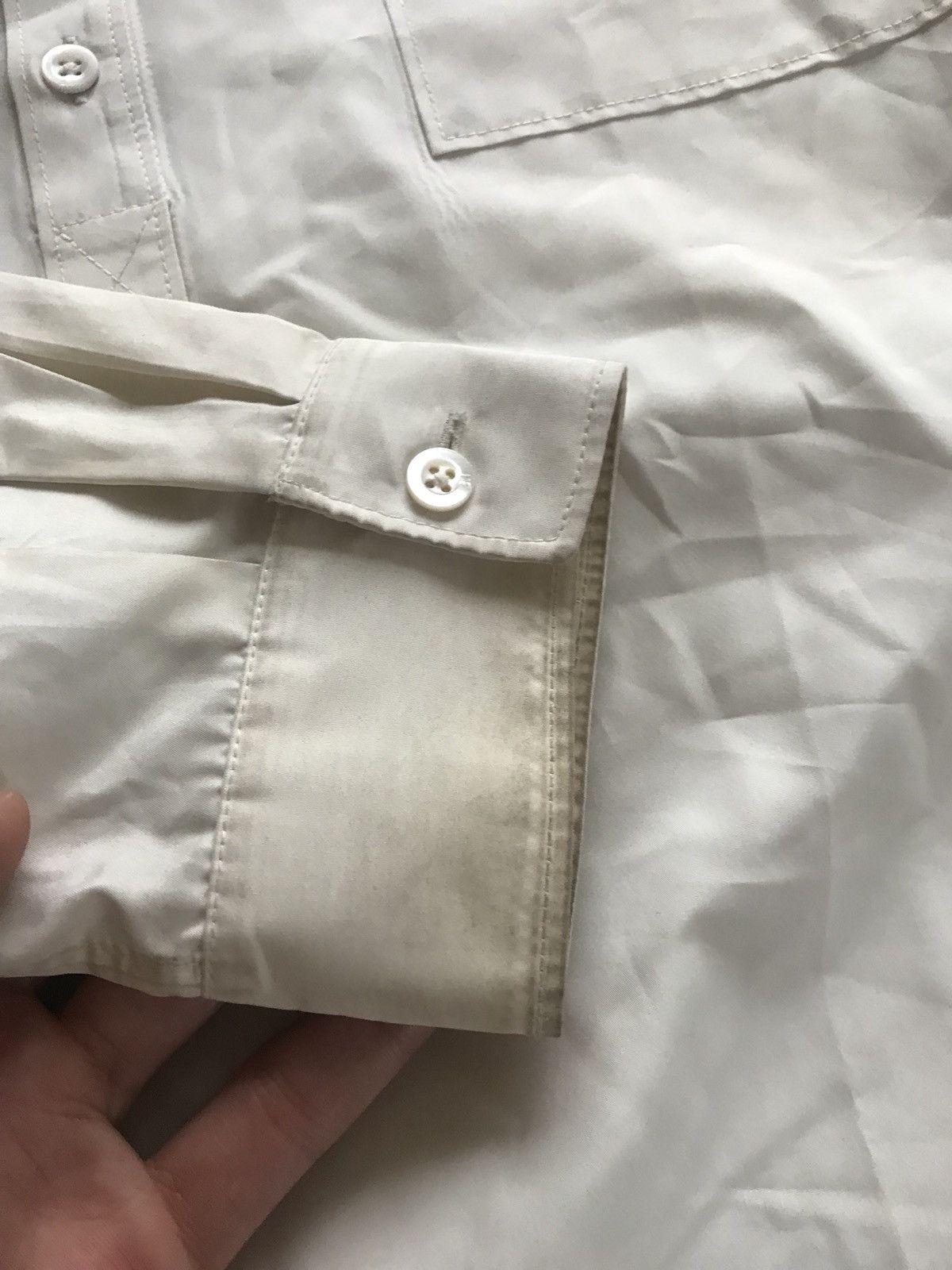 3.1 Phillip Lim Light Ecru Button Up With Dirty Cuff Size US M / EU 48-50 / 2 - 3 Thumbnail