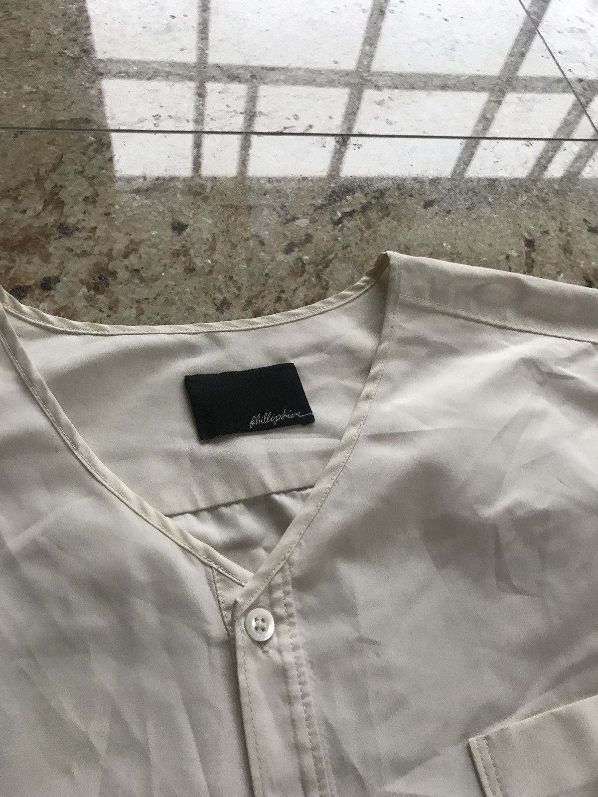 3.1 Phillip Lim Light Ecru Button Up With Dirty Cuff Size US M / EU 48-50 / 2 - 5 Thumbnail