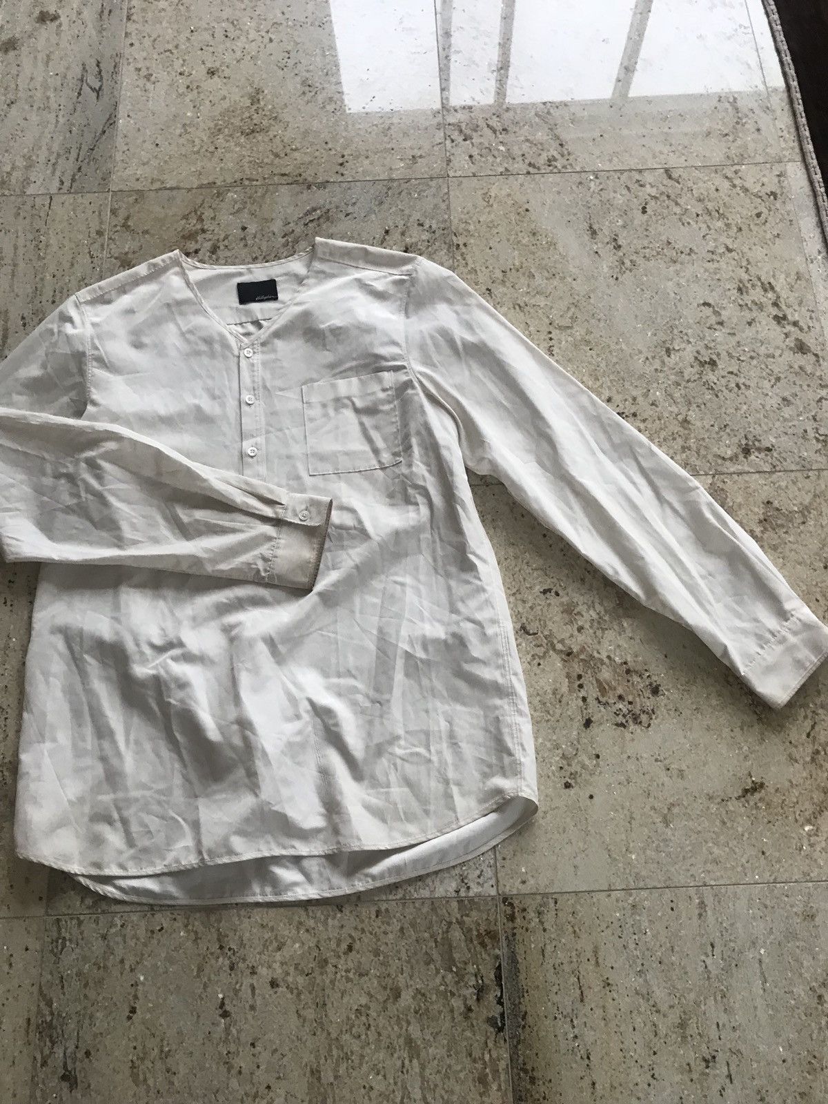 3.1 Phillip Lim Light Ecru Button Up With Dirty Cuff Size US M / EU 48-50 / 2 - 2 Thumbnail