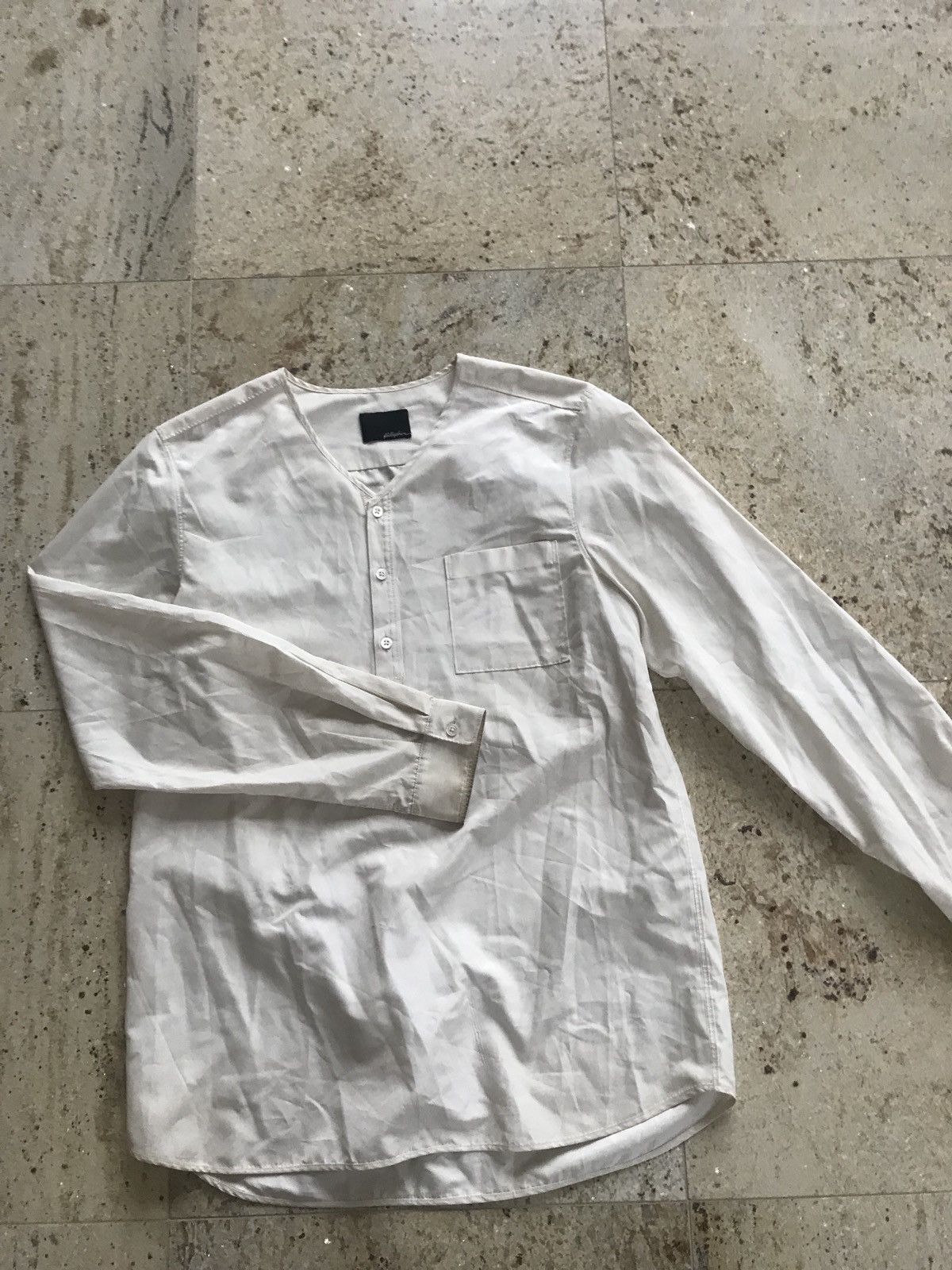3.1 Phillip Lim Light Ecru Button Up With Dirty Cuff Size US M / EU 48-50 / 2 - 1 Thumbnail