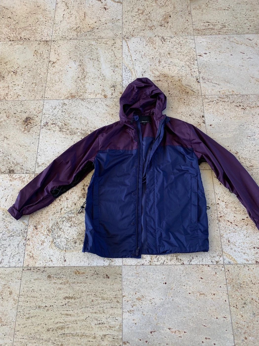 image of 3 1 Phillip Lim Windbreaker With Lace Detail In Mauve / Navy in Mauve/Navy, Men's (Size Medium)