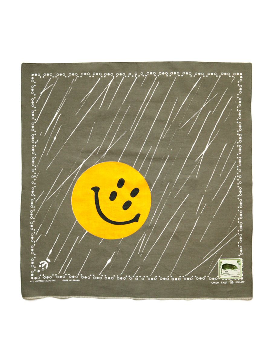 image of Kapital Rain Smile Bandana in Khaki, Men's
