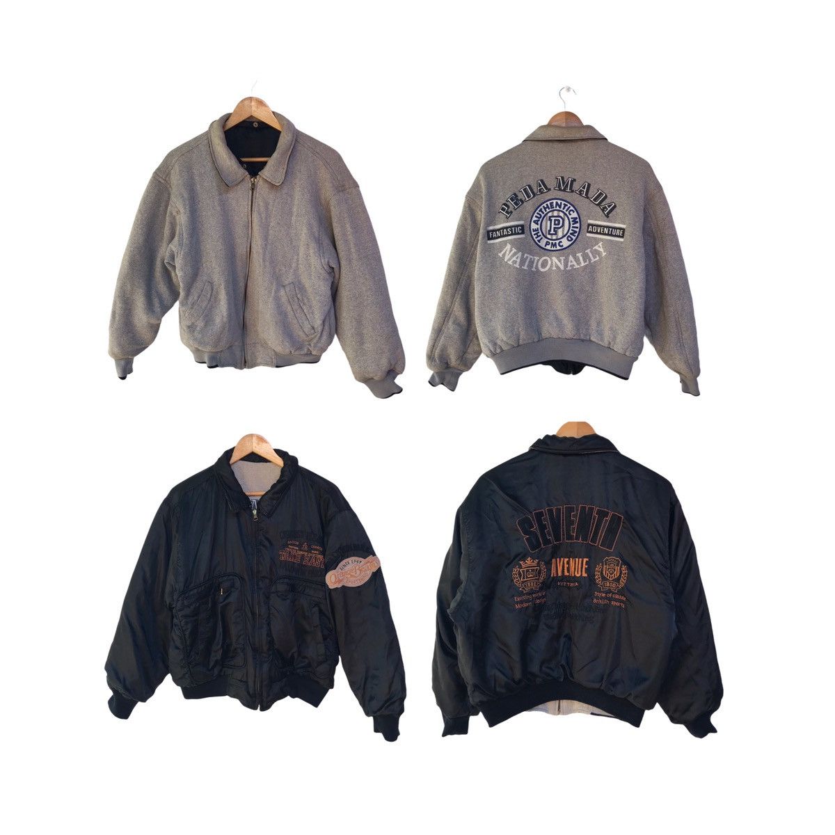 Nutmeg Vintage Reversible Varsity Jacket Embroidery Pedamada Size US M / EU 48-50 / 2 - 1 Thumbnail