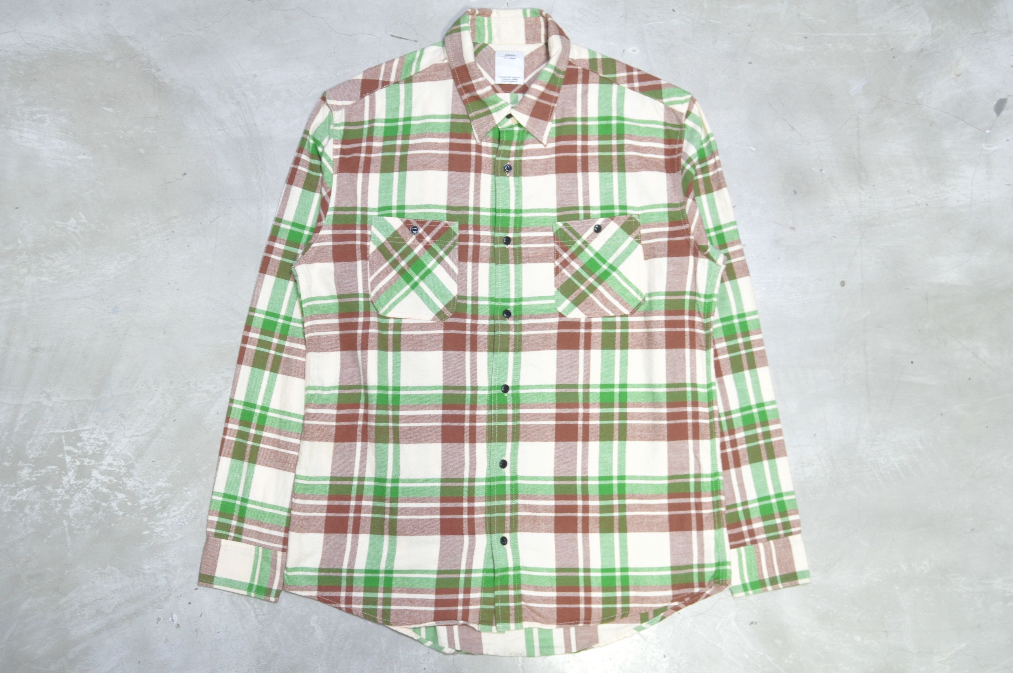 Visvim aa . 3 . LONG RIDER SHIRT KNIT BORDER L/S OVERDYED
