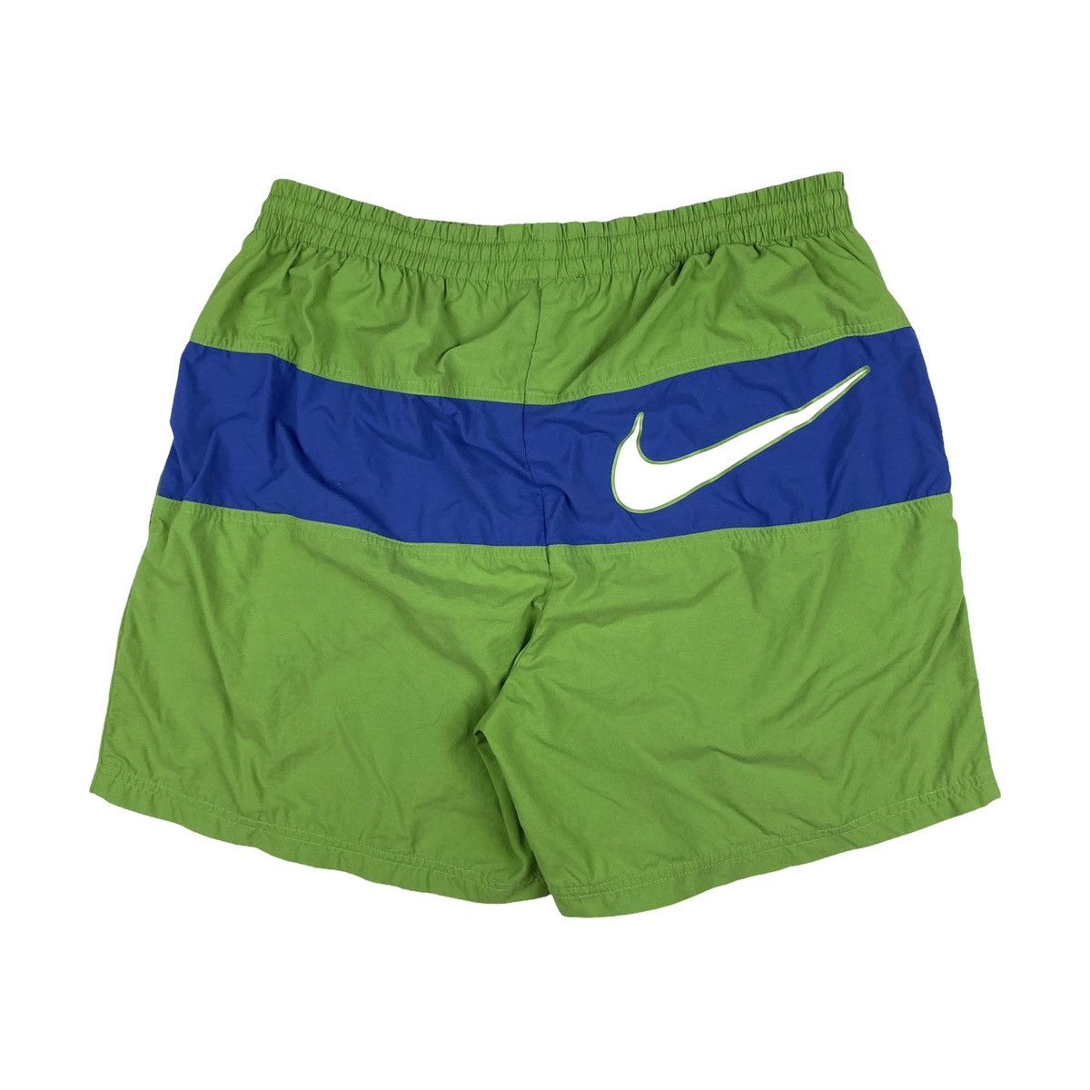 Pre-owned Nike X Vintage 90's Vintage Nike Shorts Big Logo Swoosh Travis Scott Style In Green