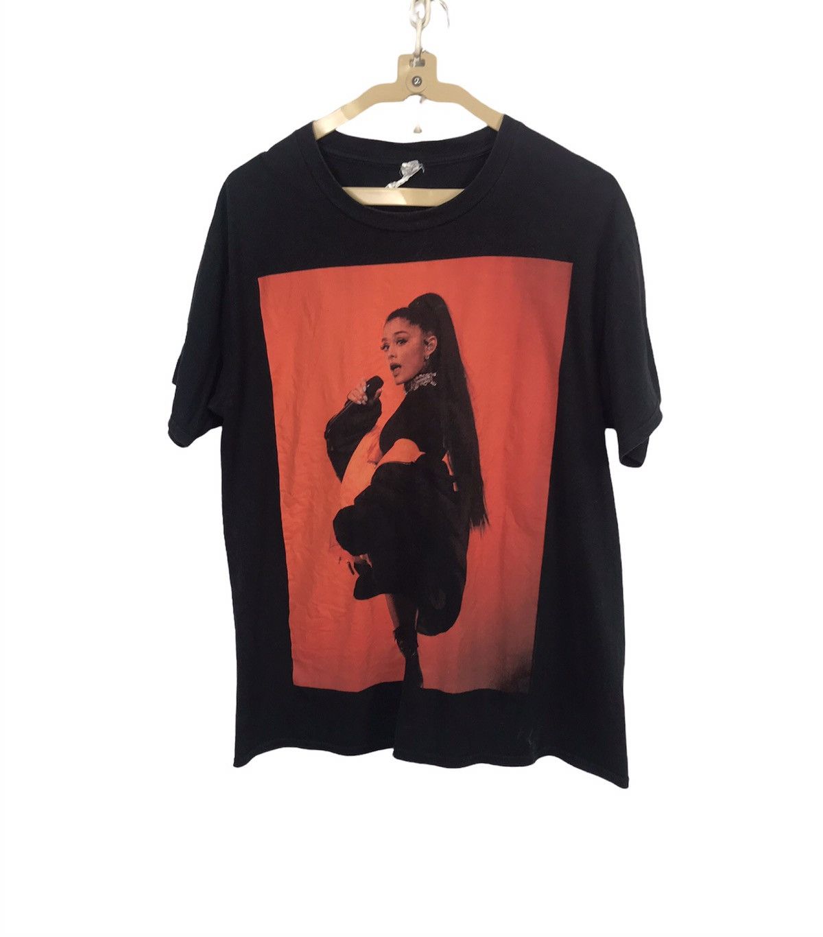 image of Gildan x Tour Tee Ariana Grande Printed Tour Tshirt in Black, Men's (Size Medium)
