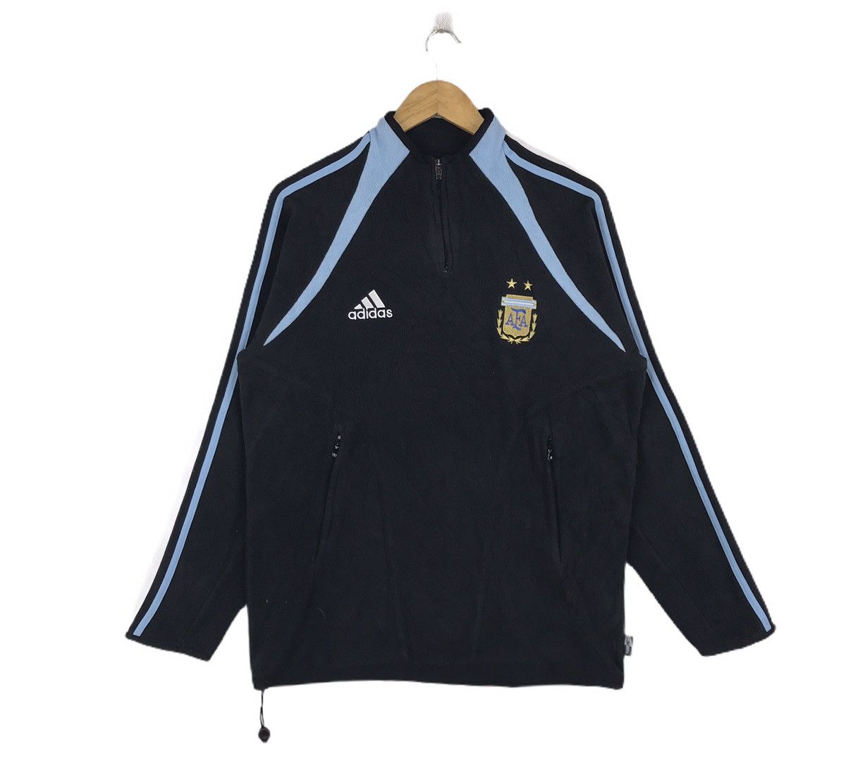 Adidas Vintage Adidas Argentina Half Zipper Fleece Sweatshirt Size US S / EU 44-46 / 1 - 1 Thumbnail