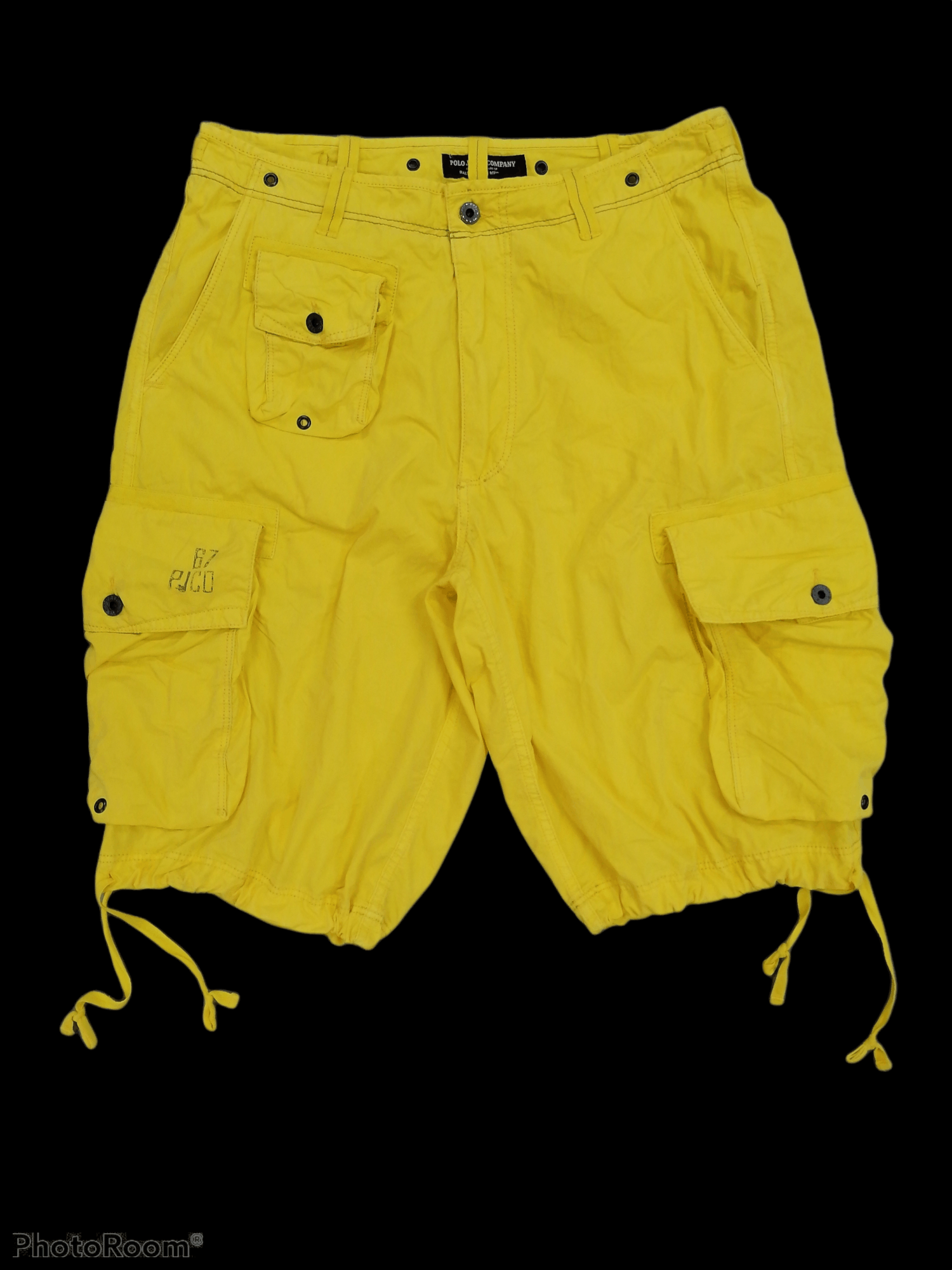 image of Archival Clothing x Polo Ralph Lauren Polo R.l Multipocket Parachute Nylon Short Pants in Yellow (S