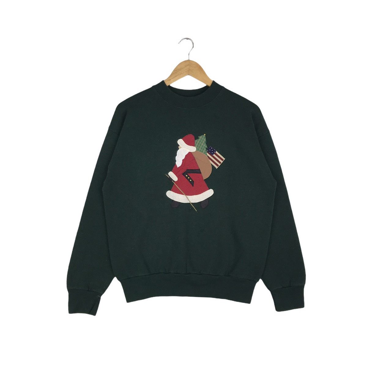 Vintage Vintage Santa Claus USA American Flag Art Work Sweatshirt Size US L / EU 52-54 / 3 - 1 Thumbnail
