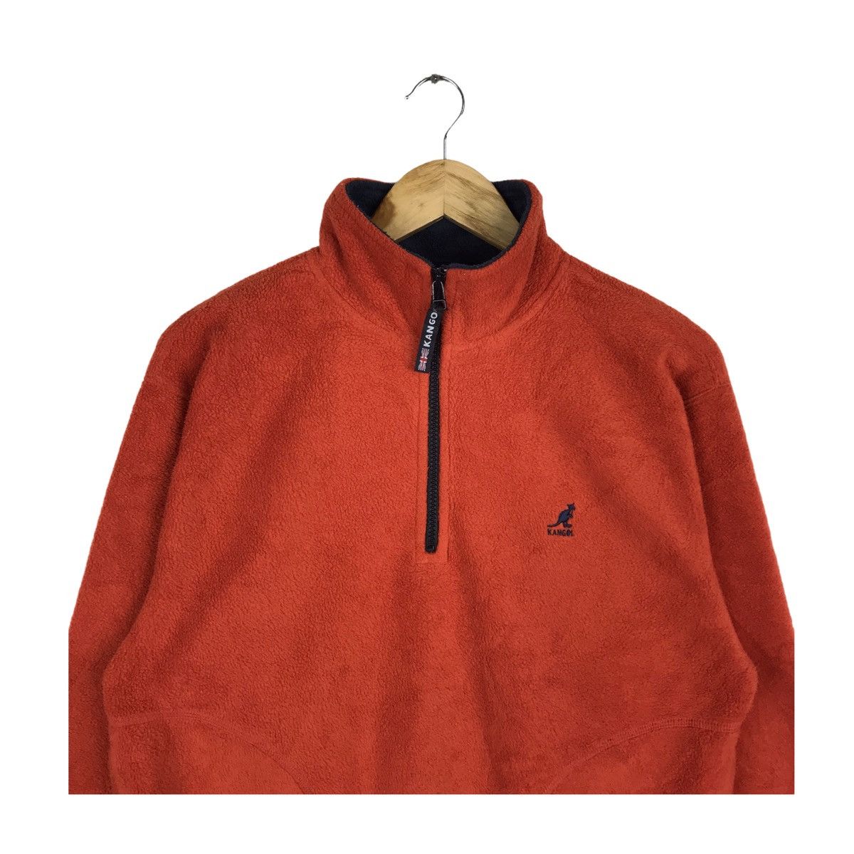 Kangol Vintage 90s Kangol Minimalist Half Zipper Fleece Sweatshirt Size US M / EU 48-50 / 2 - 2 Thumbnail