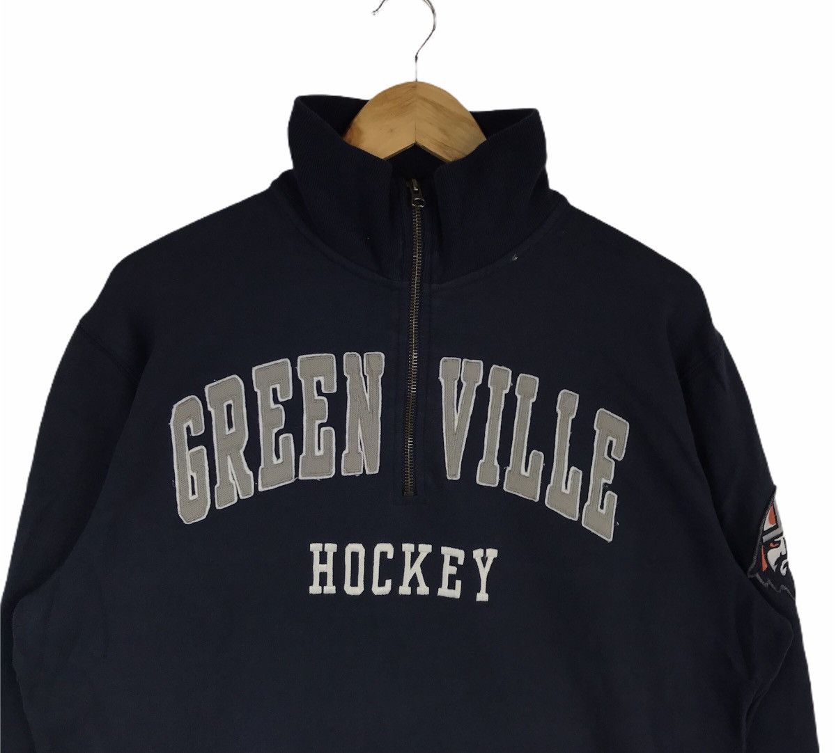 47 Brand × NHL Vintage Green Ville Hockey Half Zipper Sweatshirt Pullover Size US L / EU 52-54 / 3 - 2 Thumbnail