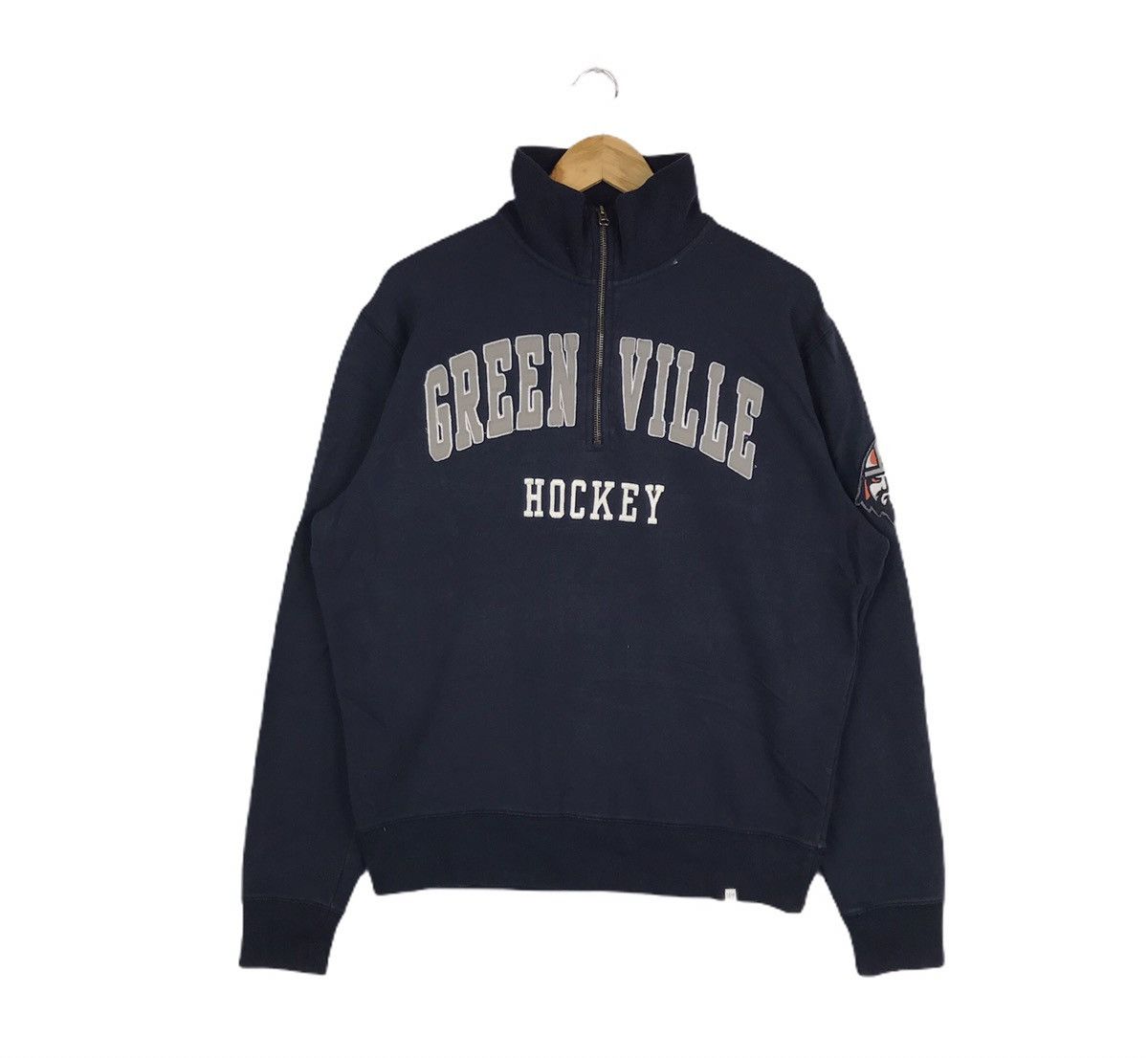47 Brand × NHL Vintage Green Ville Hockey Half Zipper Sweatshirt Pullover Size US L / EU 52-54 / 3 - 1 Thumbnail