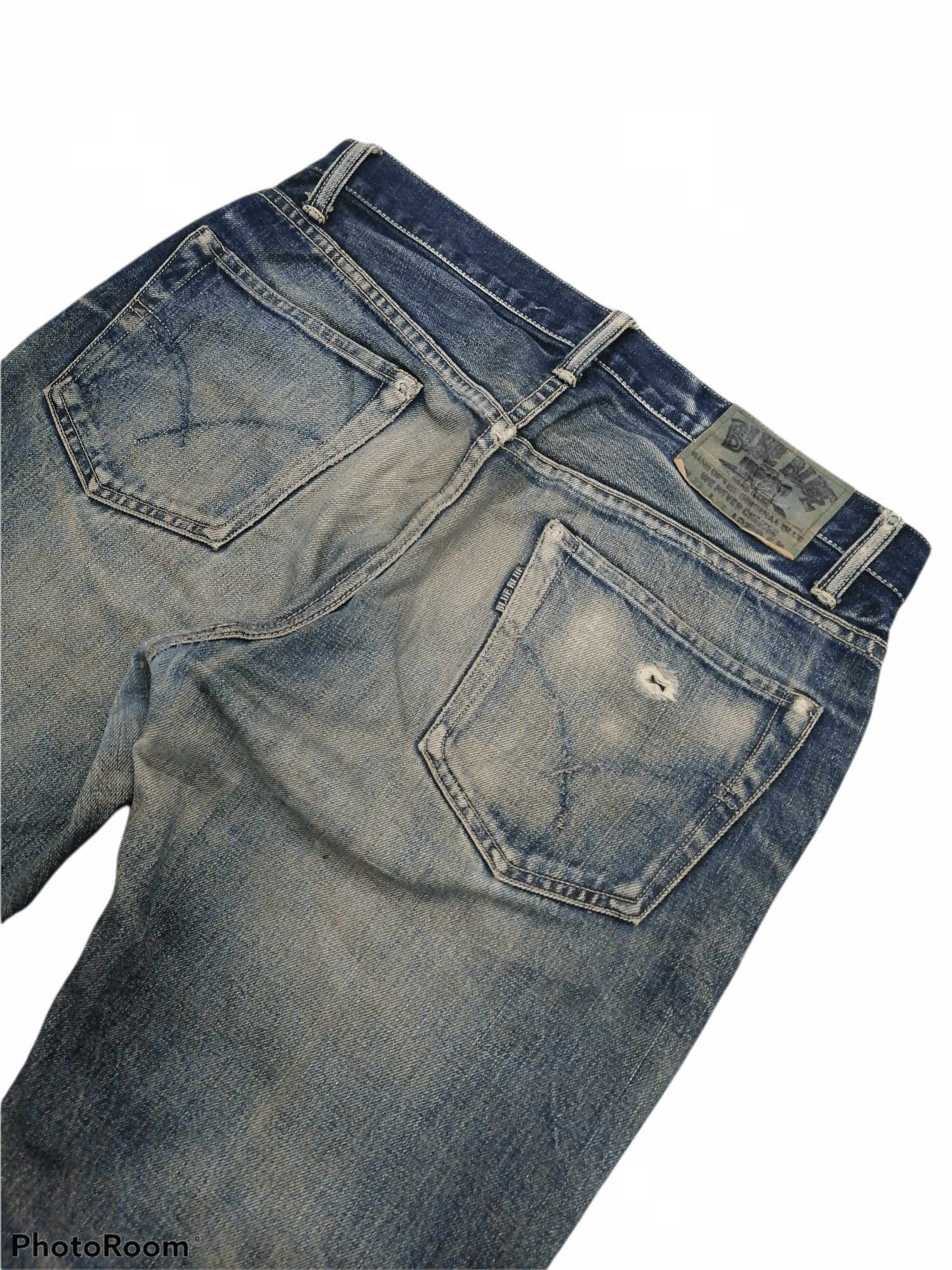 Blue Blue Japan Blue Blue Japan Pure Indigo Distressed Denim Selvedge Pant Size US 34 / EU 50 - 10 Thumbnail