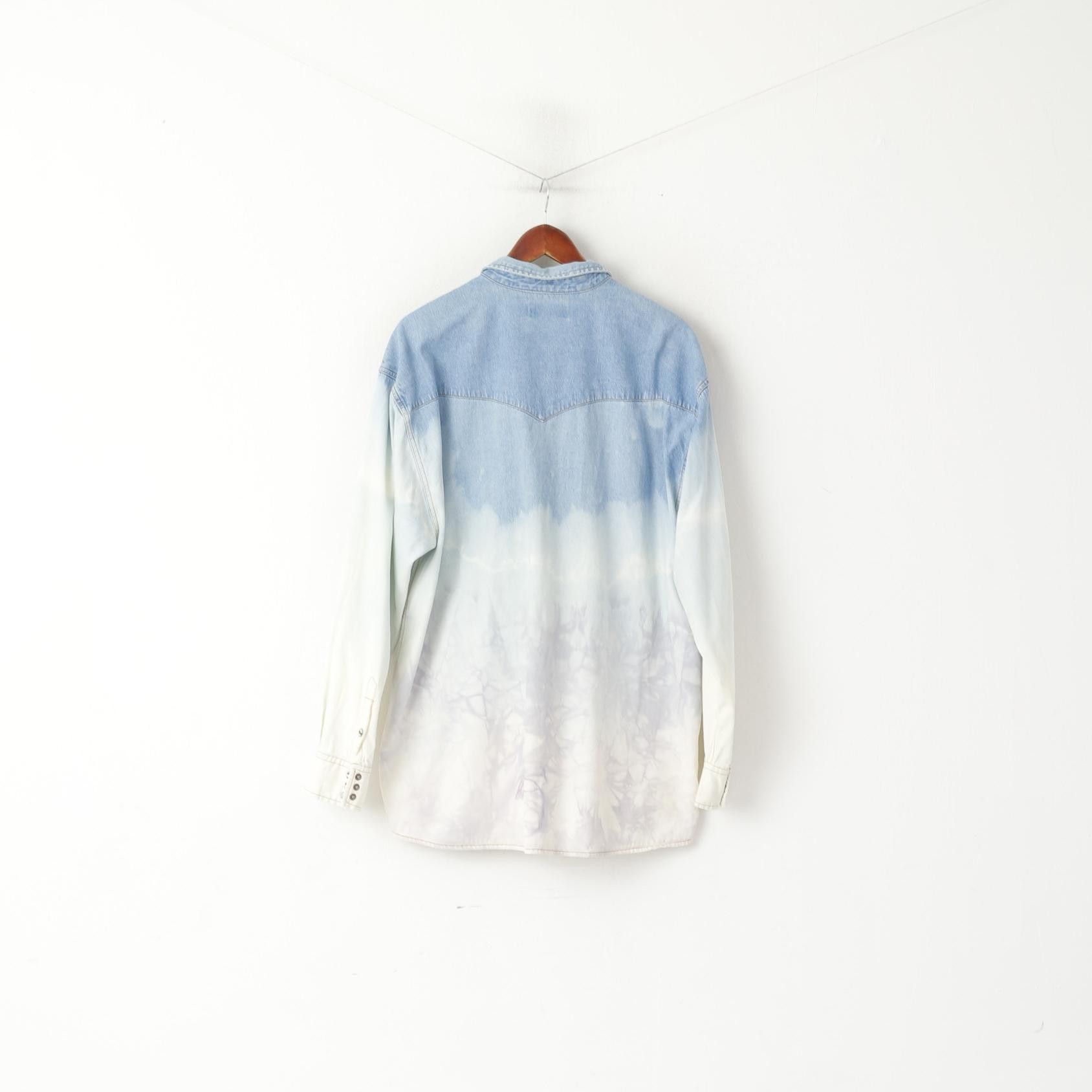 Lee × Vintage Lee Sanforized Men XL Casual Shirt Blue Jeans Ombre 9209 Size US XL / EU 56 / 4 - 7 Thumbnail