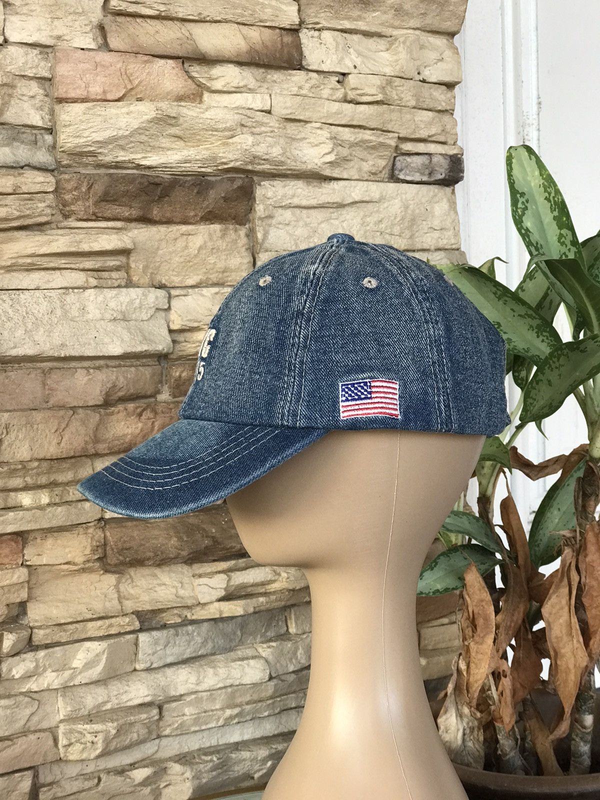 Vintage Vintage Nyc 1985 Denim Cap Hat Size ONE SIZE - 2 Thumbnail