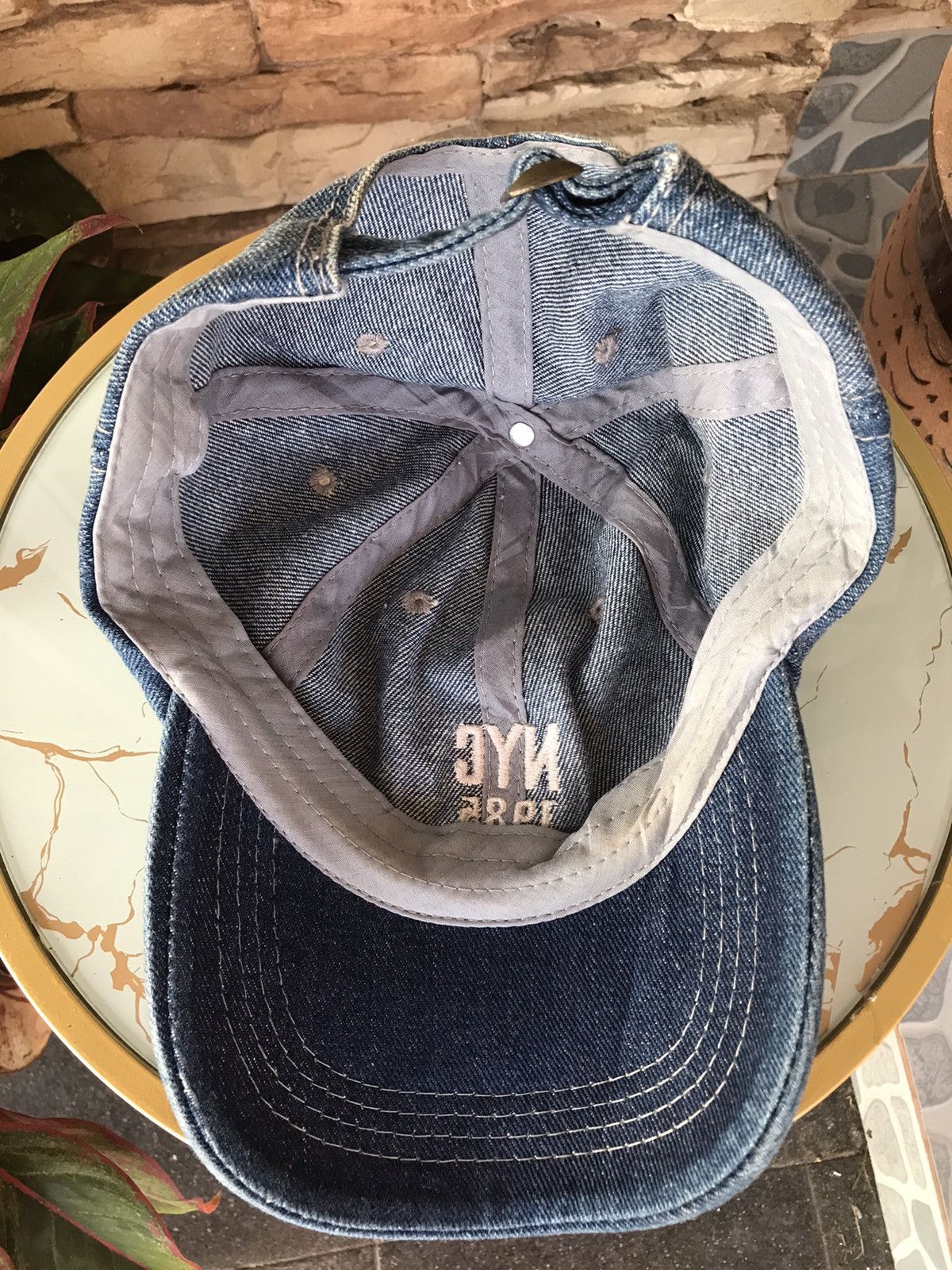 Vintage Vintage Nyc 1985 Denim Cap Hat Size ONE SIZE - 6 Thumbnail