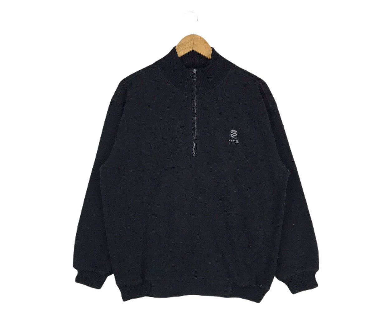 K-Swiss Vintage Kswiss Small Logo Fleece Half Zipper Sweatshirt Size US L / EU 52-54 / 3 - 1 Thumbnail