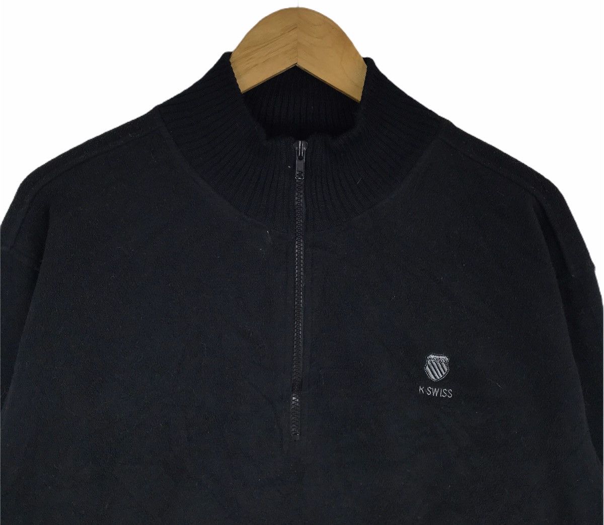 K-Swiss Vintage Kswiss Small Logo Fleece Half Zipper Sweatshirt Size US L / EU 52-54 / 3 - 2 Thumbnail