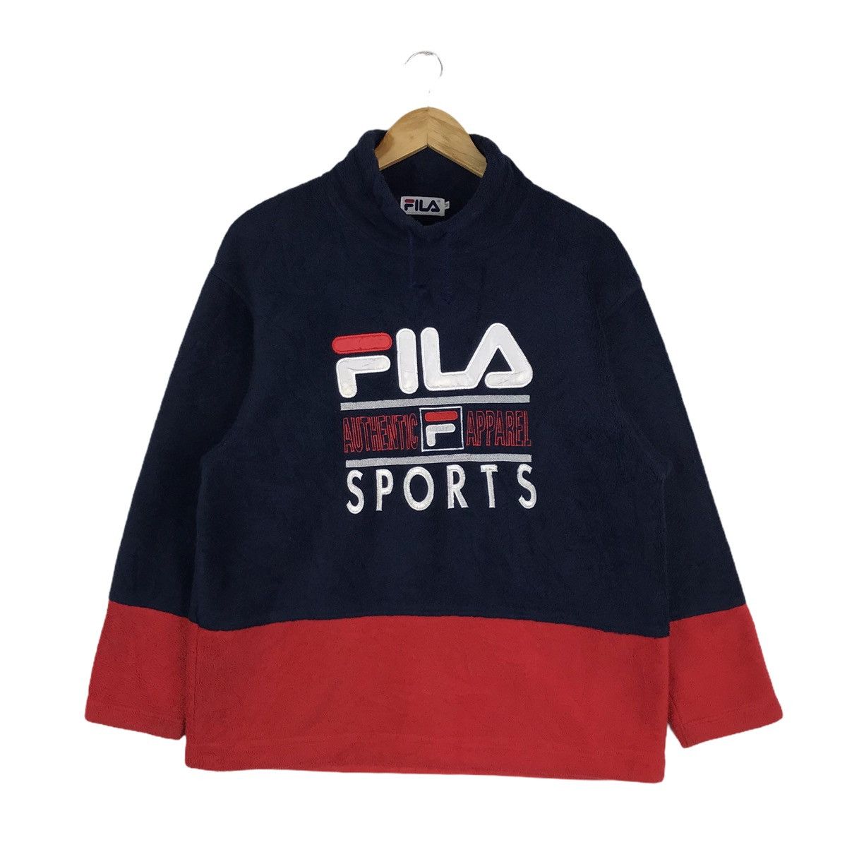 Vintage 90s Fila Sports Big Logo Fleece Sweatshirt