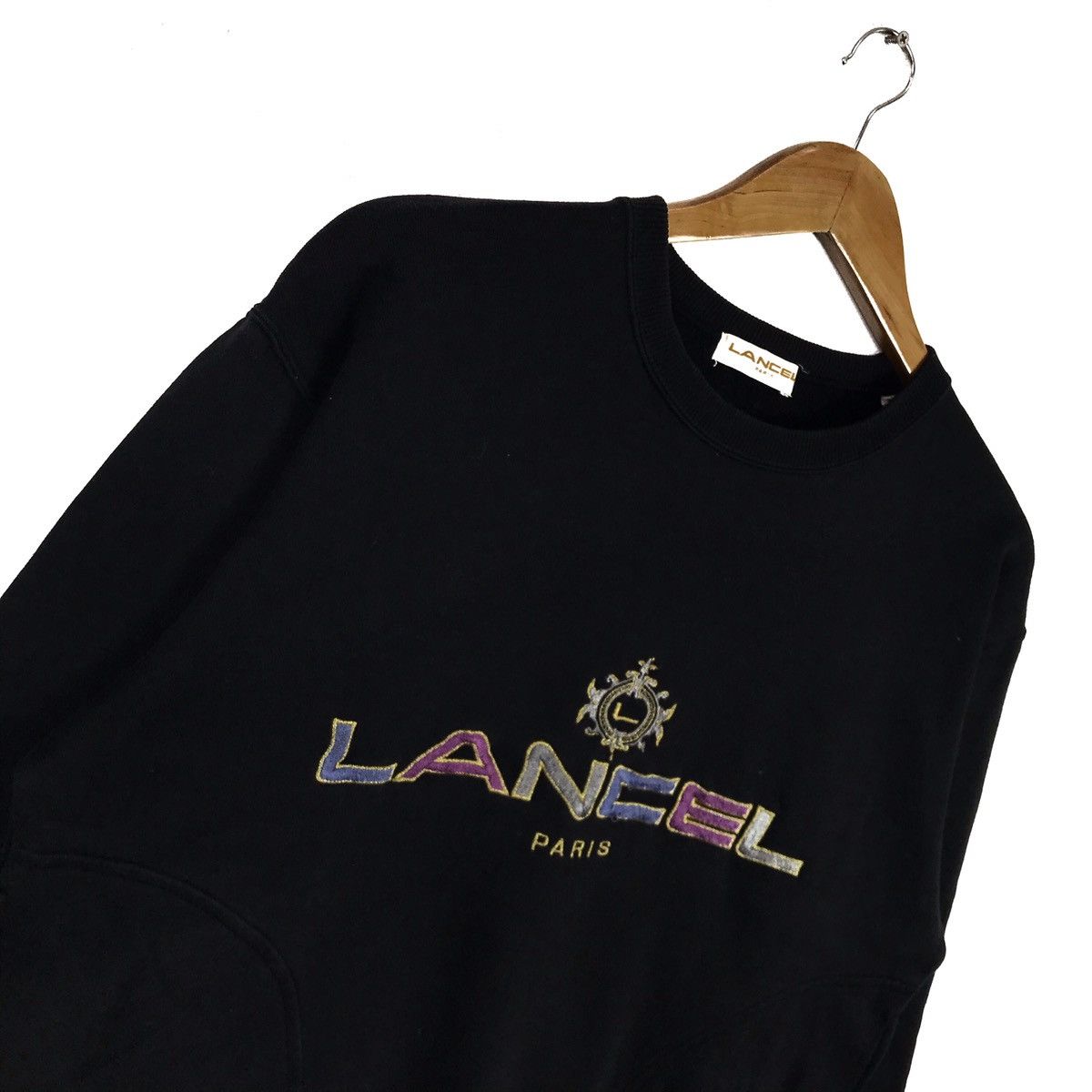 Lancel Vintage 90s Lancel Spell Out Embroided Sweatshirt Size US M / EU 48-50 / 2 - 3 Thumbnail