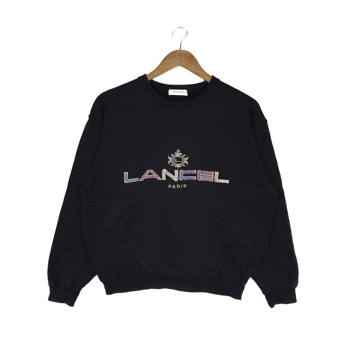 Lancel Vintage 90s Lancel Spell Out Embroided Sweatshirt Size US M / EU 48-50 / 2 - 1 Thumbnail