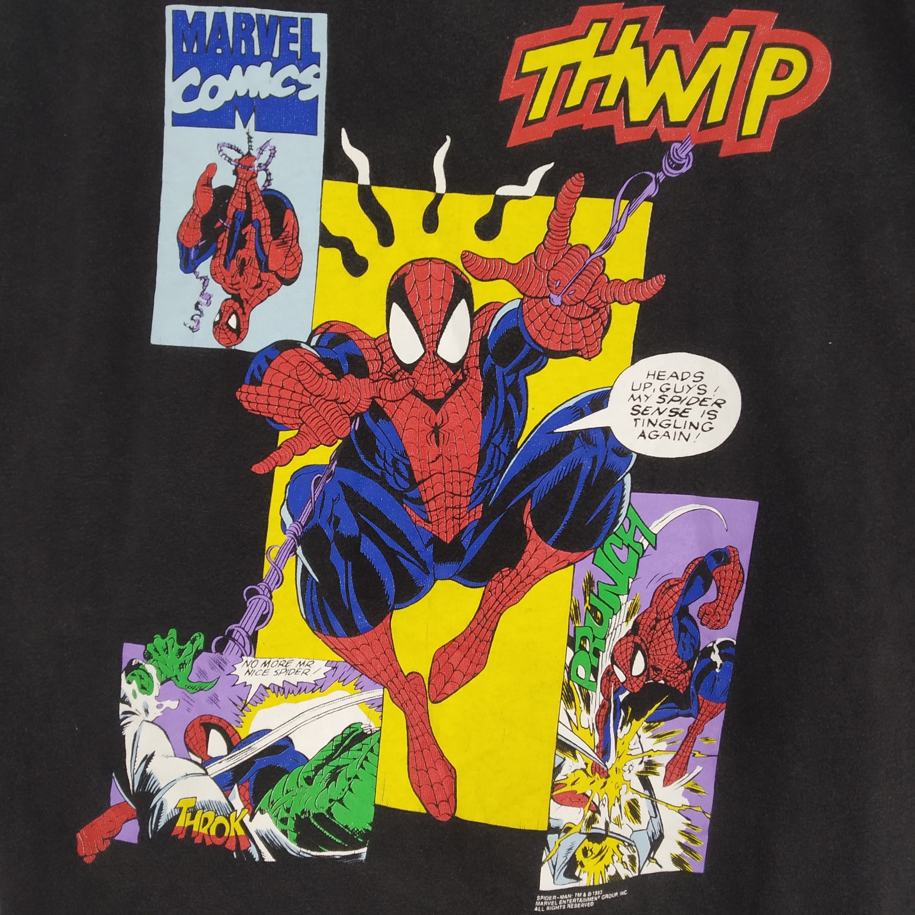 Marvel Comics × Sci-Fi Fantasy × Vintage Vintage 90s Spiderman Superhero Marvel Comics Movie Size US L / EU 52-54 / 3 - 4 Thumbnail