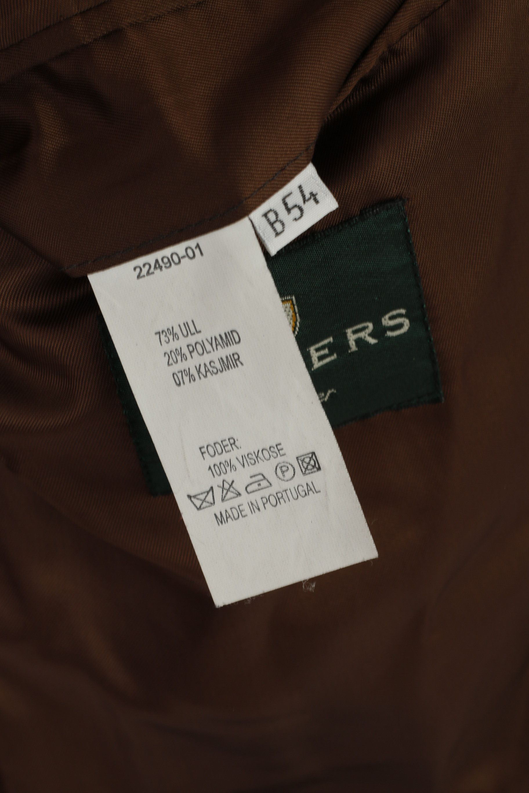 Vintage Varners Men 54 44 Blazer Brown Wool Cashmere 0650 Size 44R - 6 Thumbnail