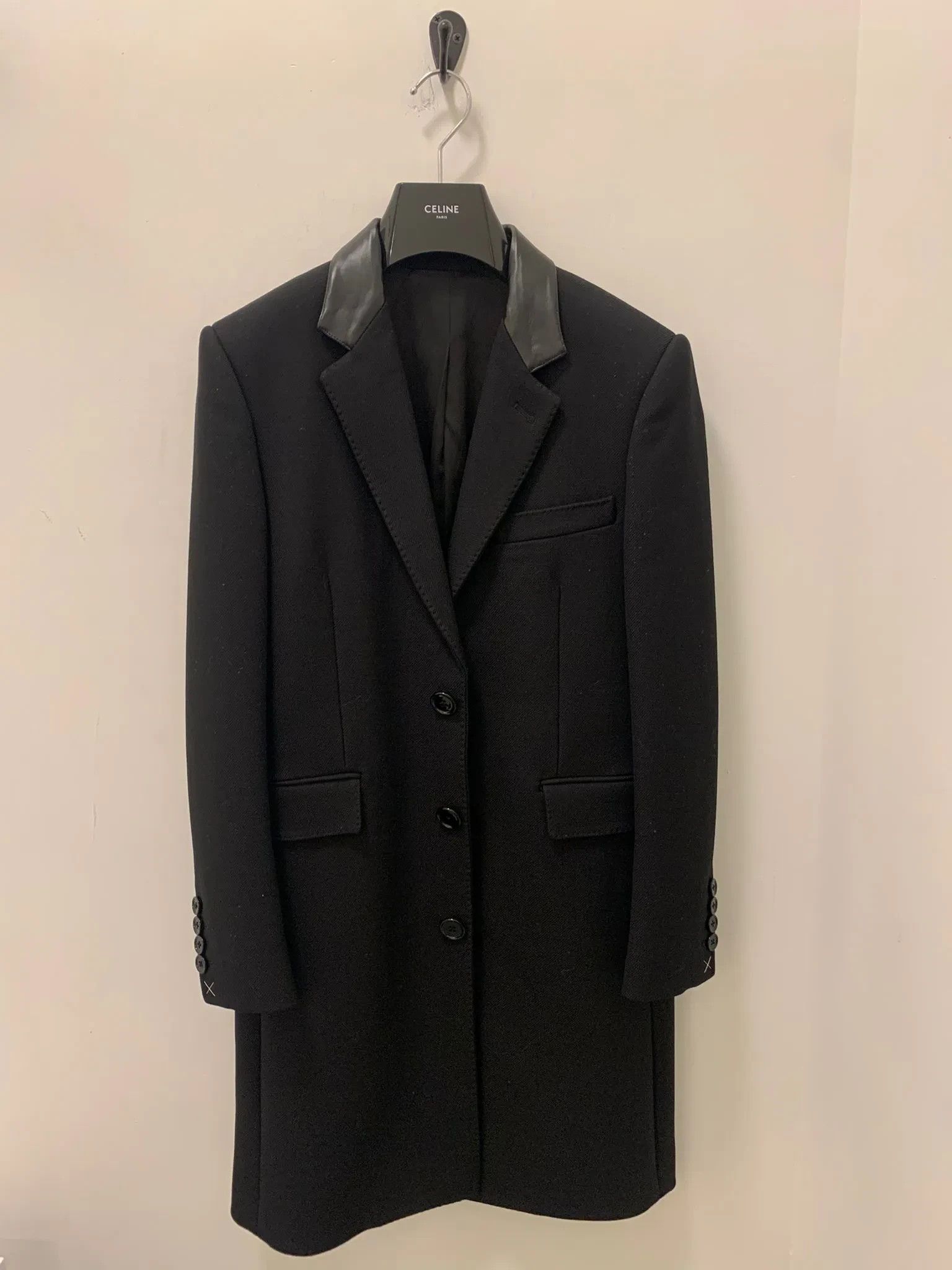 image of Celine Chesterfield 3B Coat in Black, Men's (Size Small)