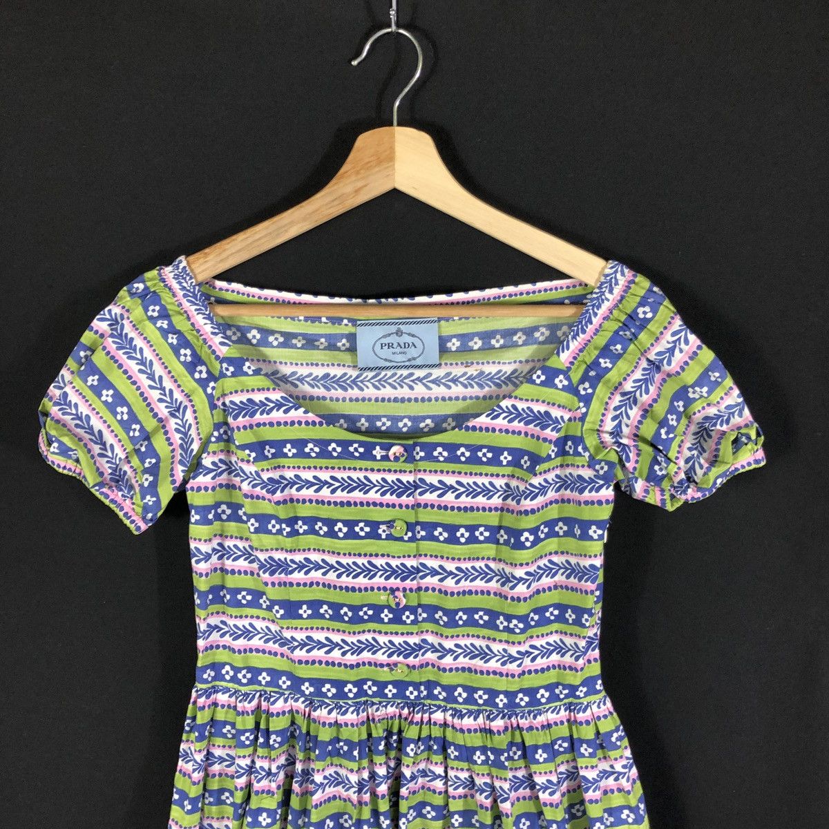 Prada Prada Boat Neck Abstract Stripes Summer Dress Size S / US 4 / IT 40 - 3 Thumbnail