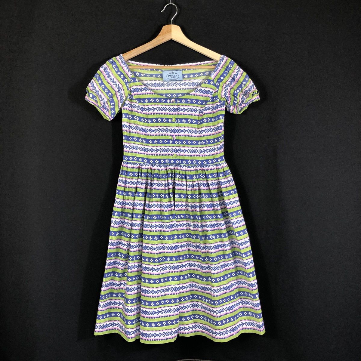 Prada Prada Boat Neck Abstract Stripes Summer Dress Size S / US 4 / IT 40 - 1 Thumbnail