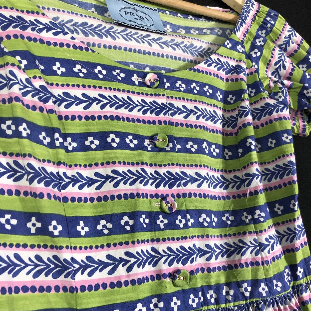 Prada Prada Boat Neck Abstract Stripes Summer Dress Size S / US 4 / IT 40 - 8 Thumbnail