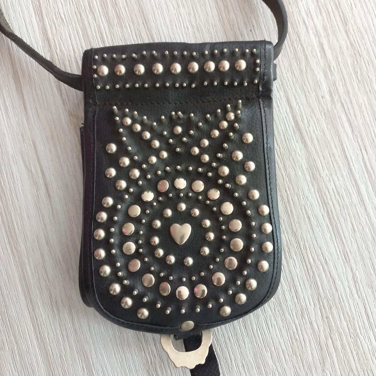 Japanese Brand Vintage ABACO Studded Crossbody Leather Pouch Bag Size ONE SIZE - 5 Thumbnail