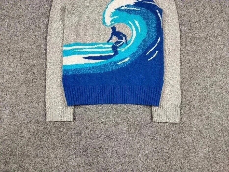 Japanese Brand Vintage Japanese Wave Print Knit Sweater Travis Scott Hype Size US S / EU 44-46 / 1 - 7 Thumbnail