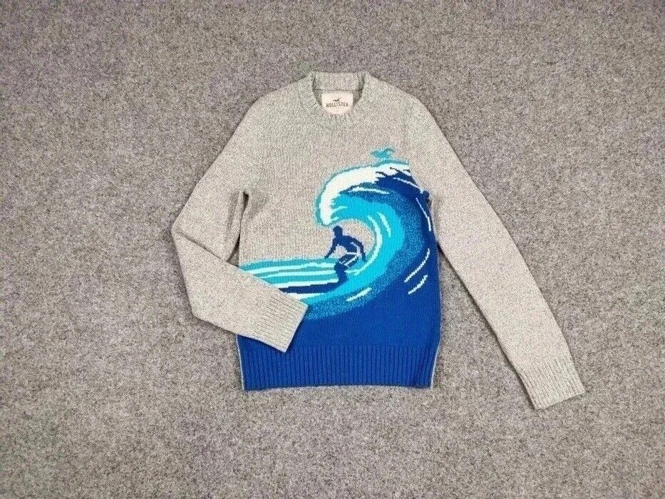 Japanese Brand Vintage Japanese Wave Print Knit Sweater Travis Scott Hype Size US S / EU 44-46 / 1 - 3 Thumbnail