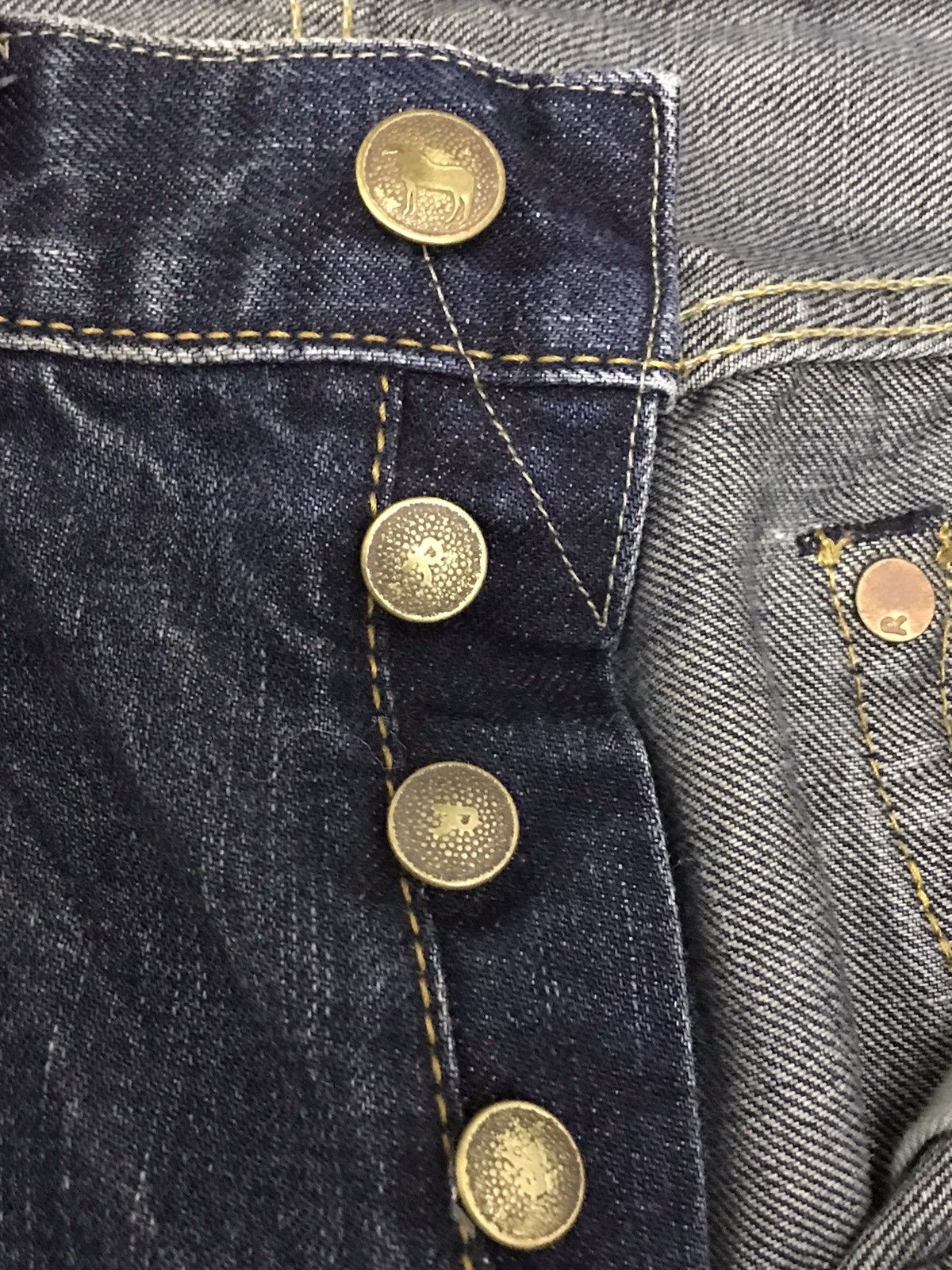 45rpm 45rpm Studio Horsehide Rusty Paint Splatter Selvedge Jeans Size US 29 - 23 Thumbnail