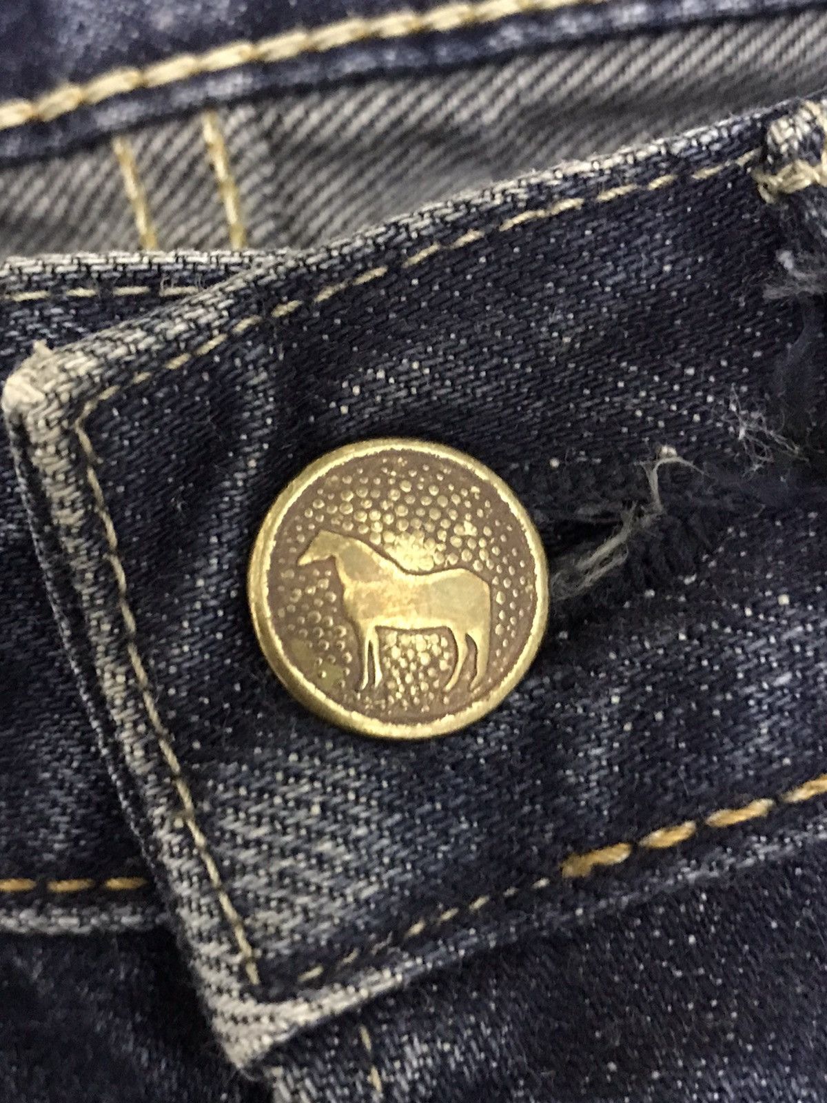 45rpm 45rpm Studio Horsehide Rusty Paint Splatter Selvedge Jeans Size US 29 - 25 Thumbnail