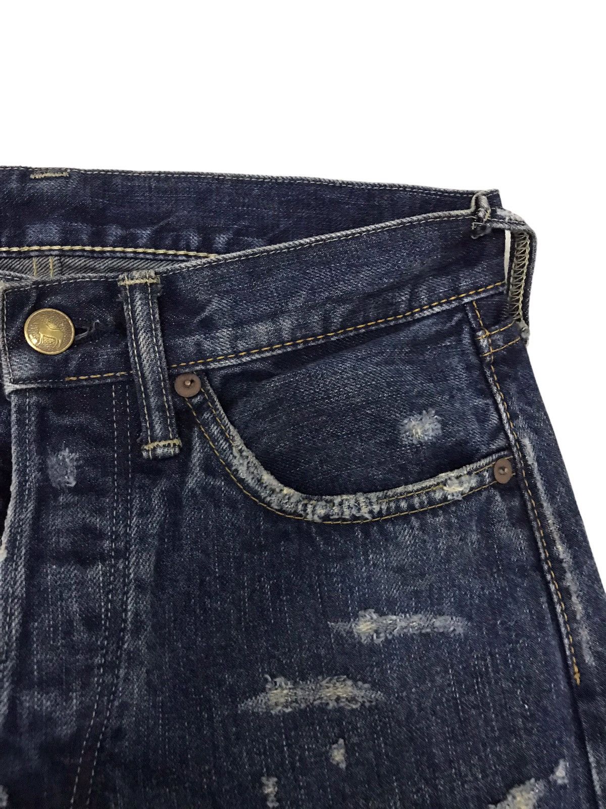 45rpm 45rpm Studio Horsehide Rusty Paint Splatter Selvedge Jeans Size US 29 - 7 Thumbnail