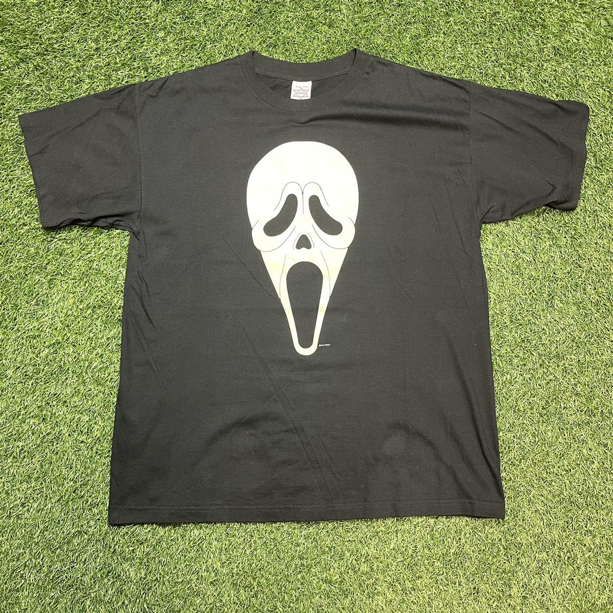 image of Vintage Scream Ghostface Glow In The Dark Tee in Black, Men's (Size XL)